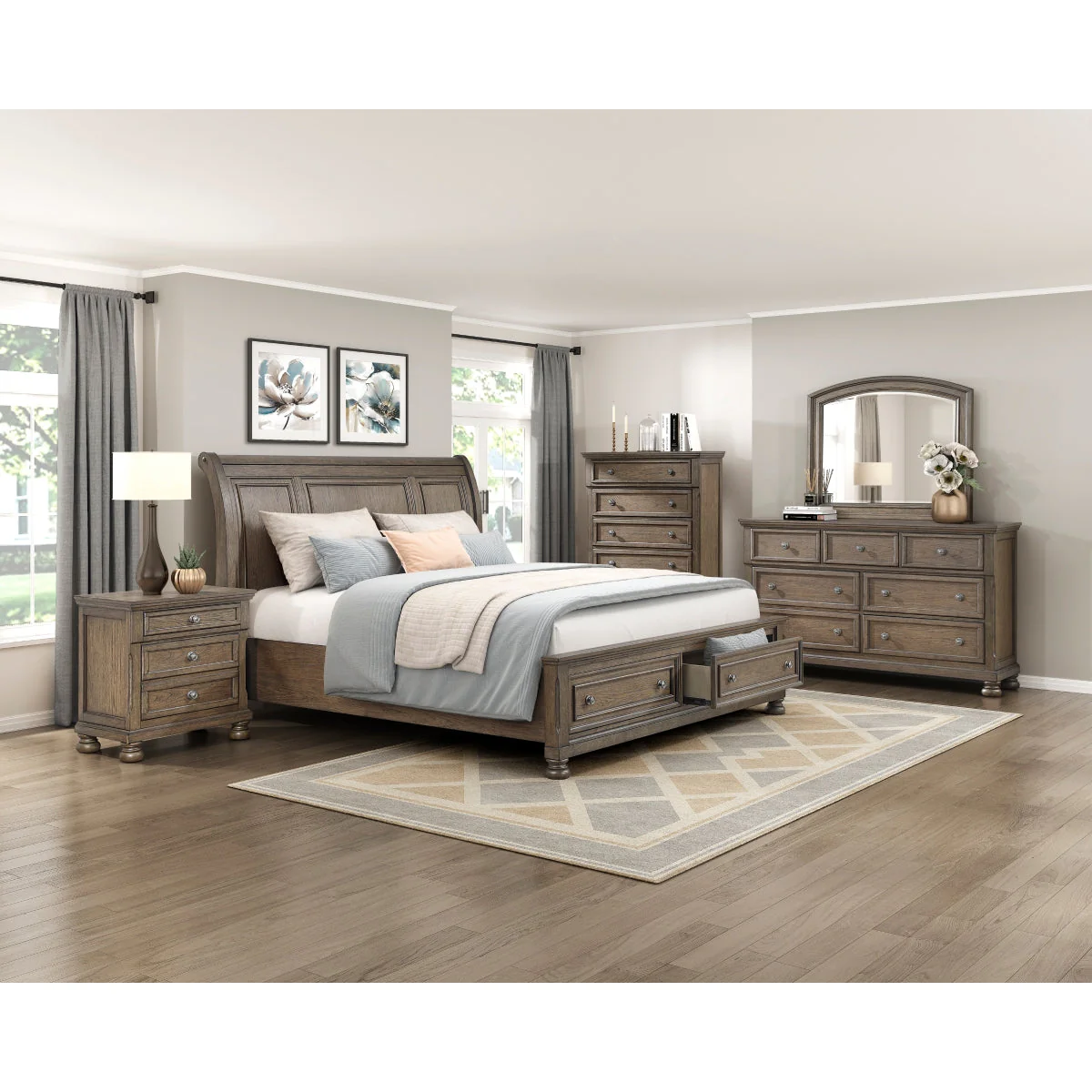 Bethel Antique Brown Storage Platform Bedroom Set - Image 10