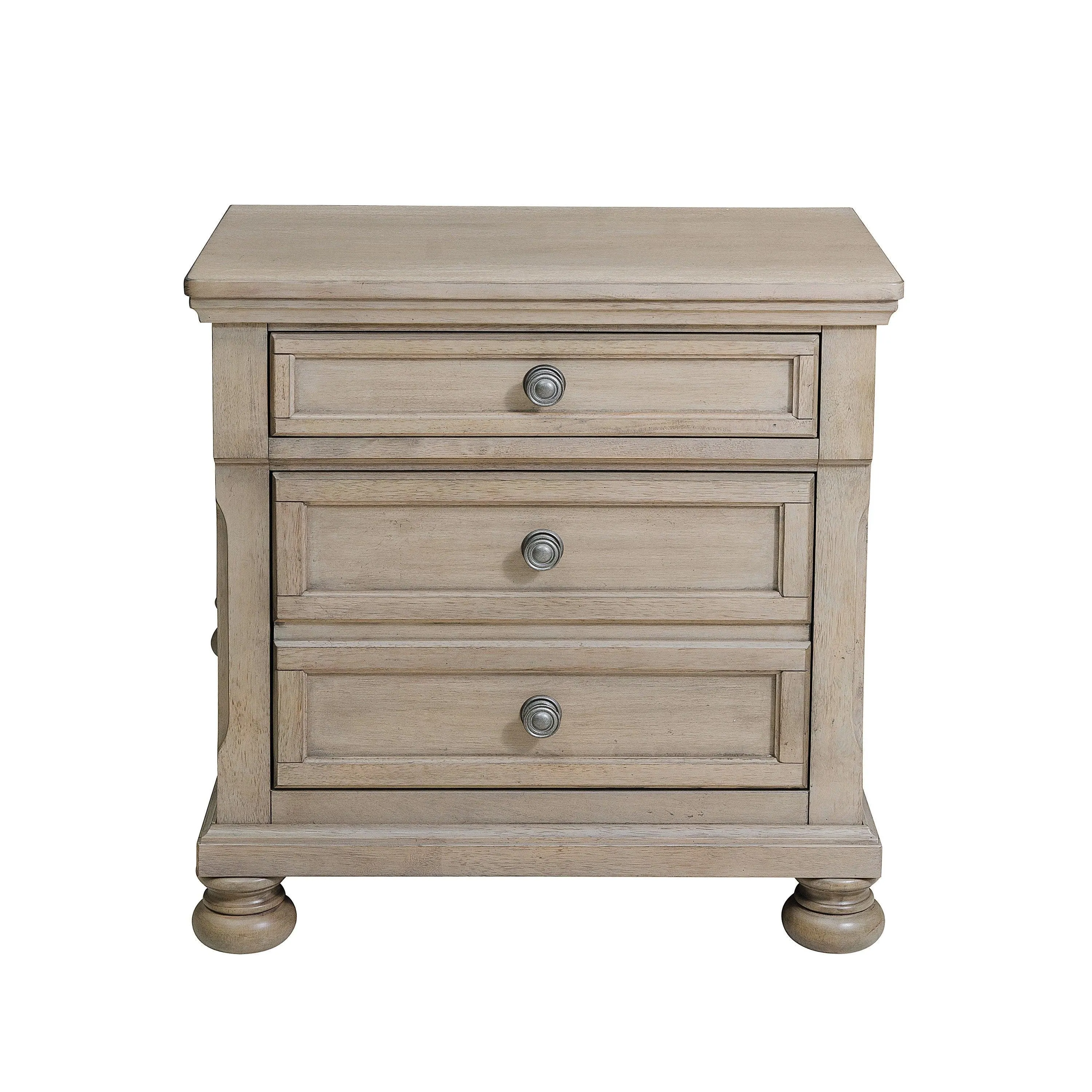 Bethel Wire Brushed Gray Nightstand - Image 3