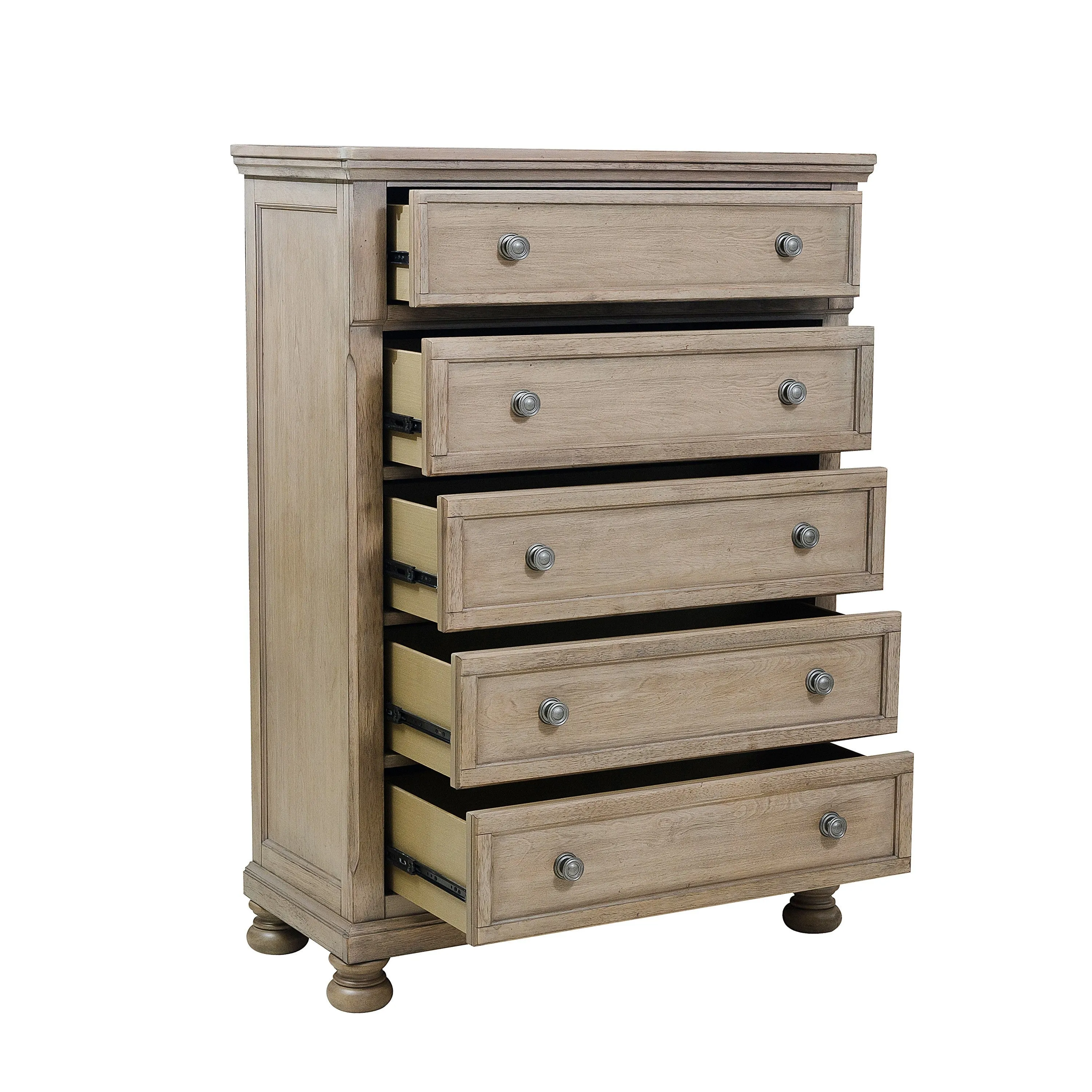 Bethel Wire Brushed Gray Sleigh Storage Platform Bedroom Set - Image 18