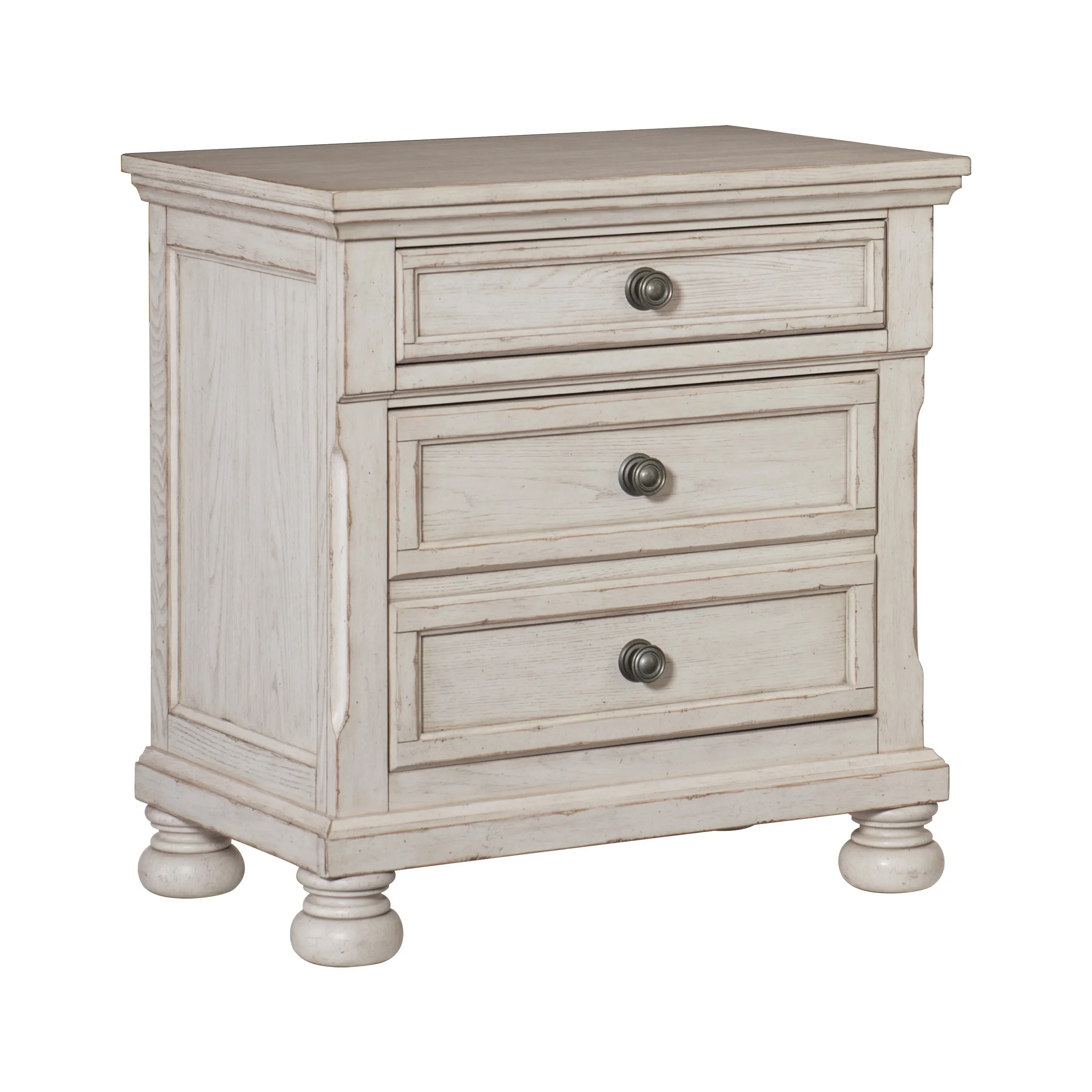Bethel Wire Brushed White Sleigh Storage Platform Bedroom Set - Image 6