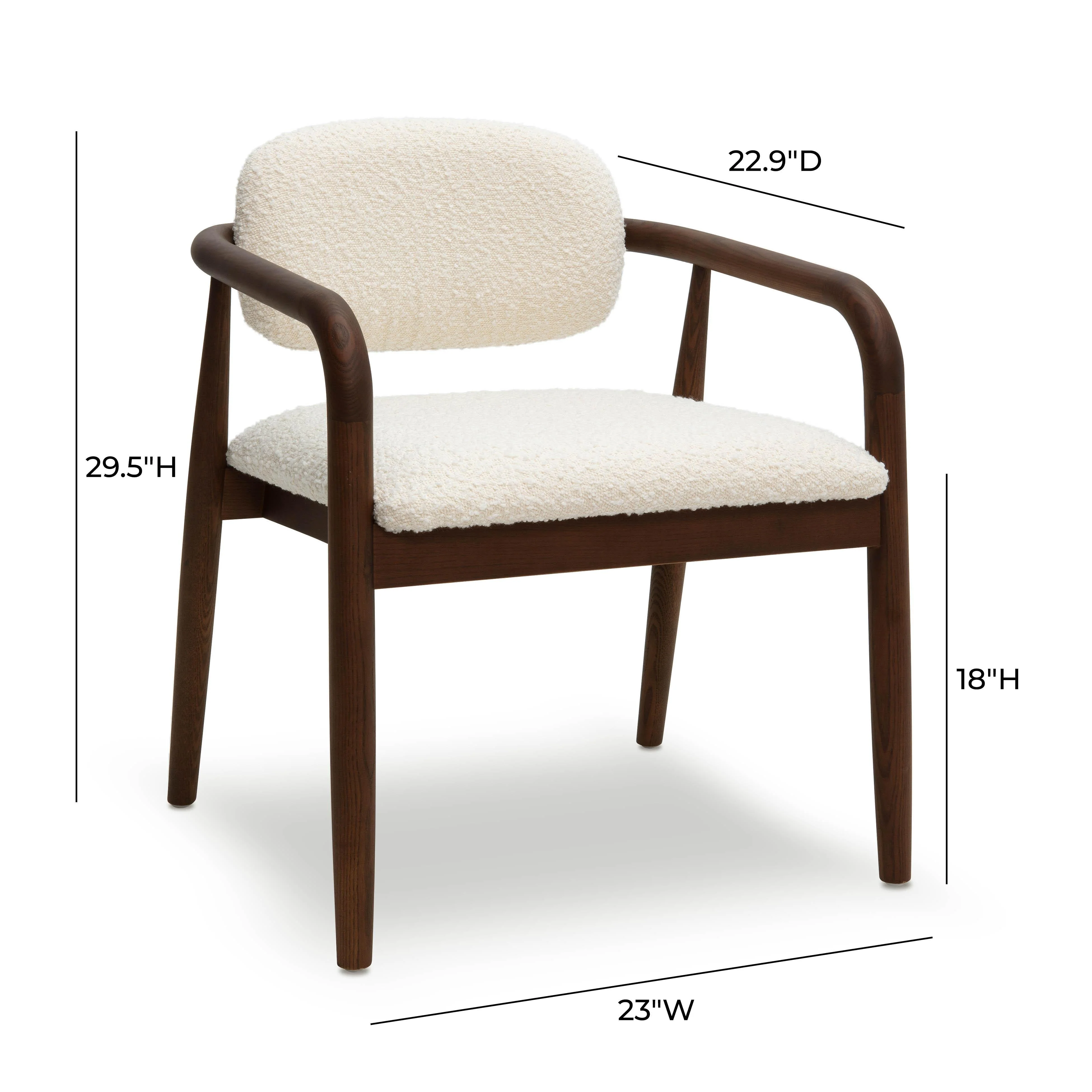 Betsy Cream Boucle Dining Chair - Image 6
