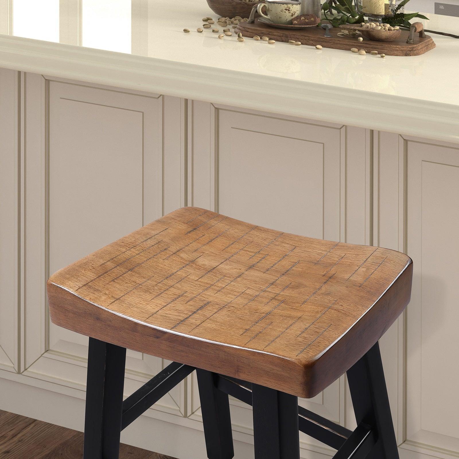 Biasca Oak/Black 24" Stool - Image 2