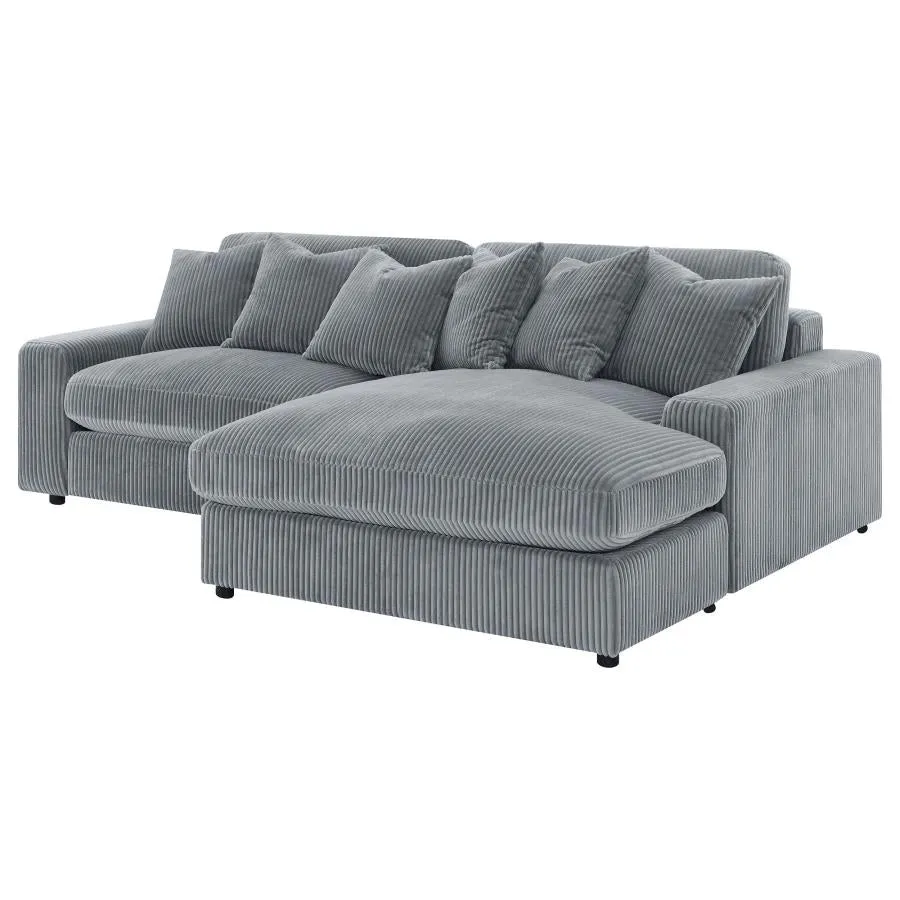 Blaine Fog 2-Piece Upholstered Reversible Chaise Sectional - Image 5