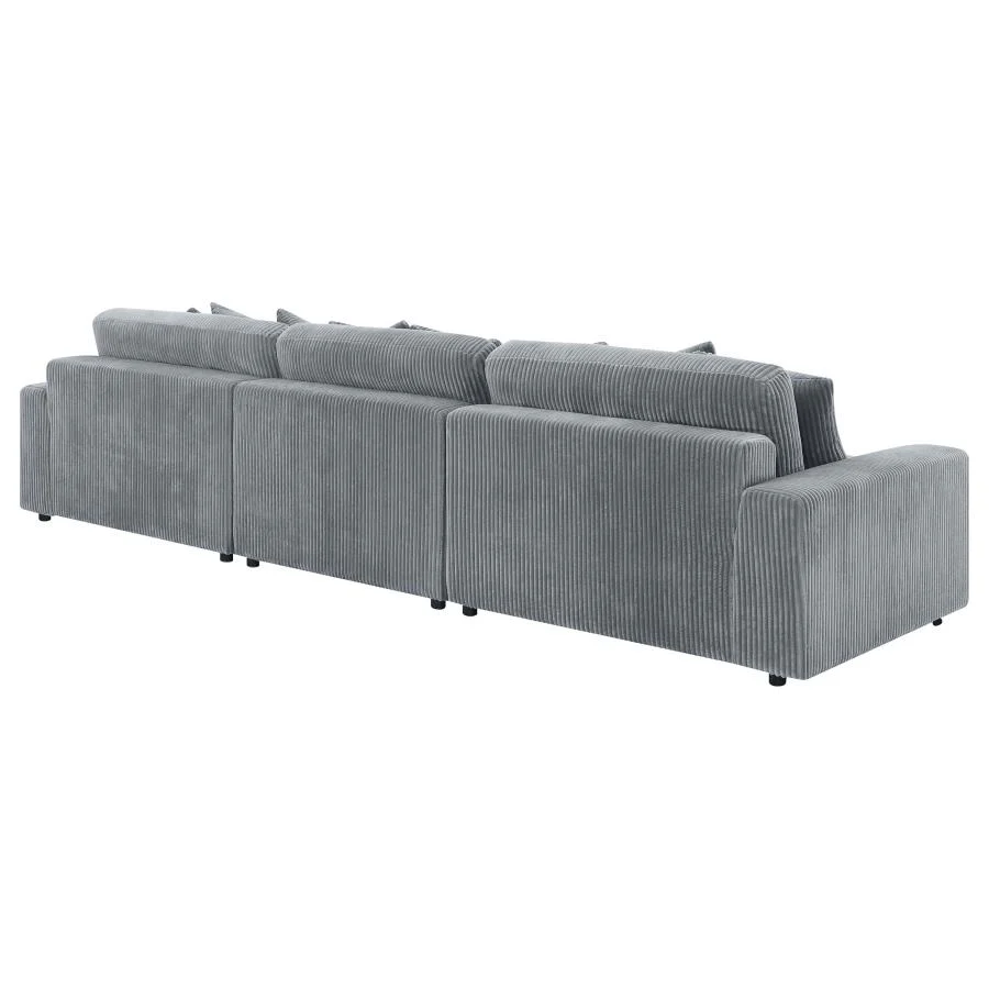 Blaine Fog 3-Piece Upholstered Reversible Chaise Sectional - Image 9