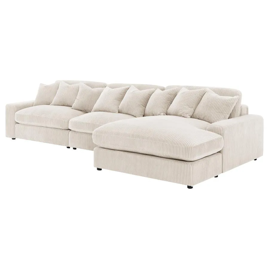 Blaine Sand 3-Piece Upholstered Reversible Chaise Sectional - Image 6