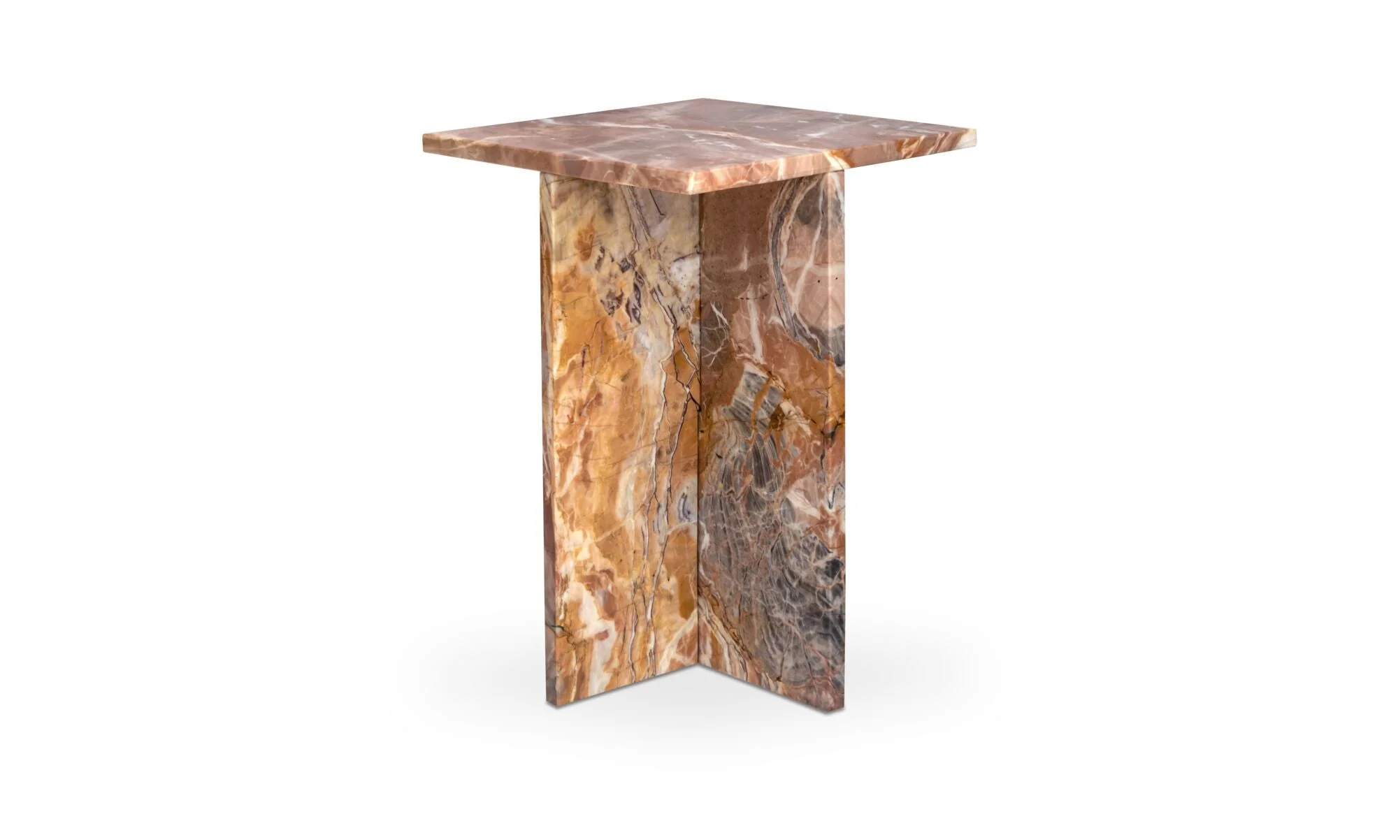 Blair Accent Table Orange Levante Marble - Image 3