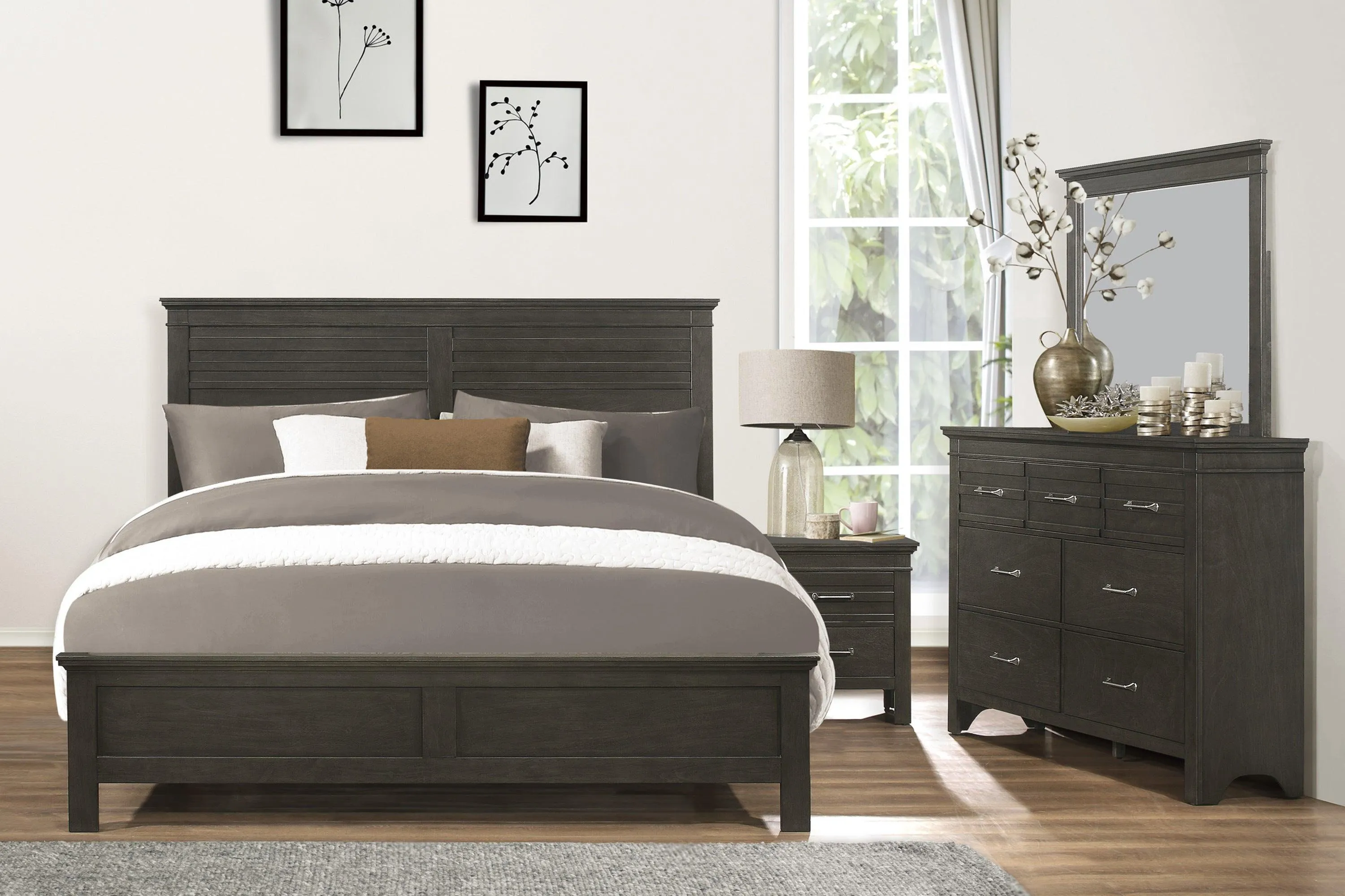 Blaire Farm Charcoal Gray Full Panel Bed - Image 6