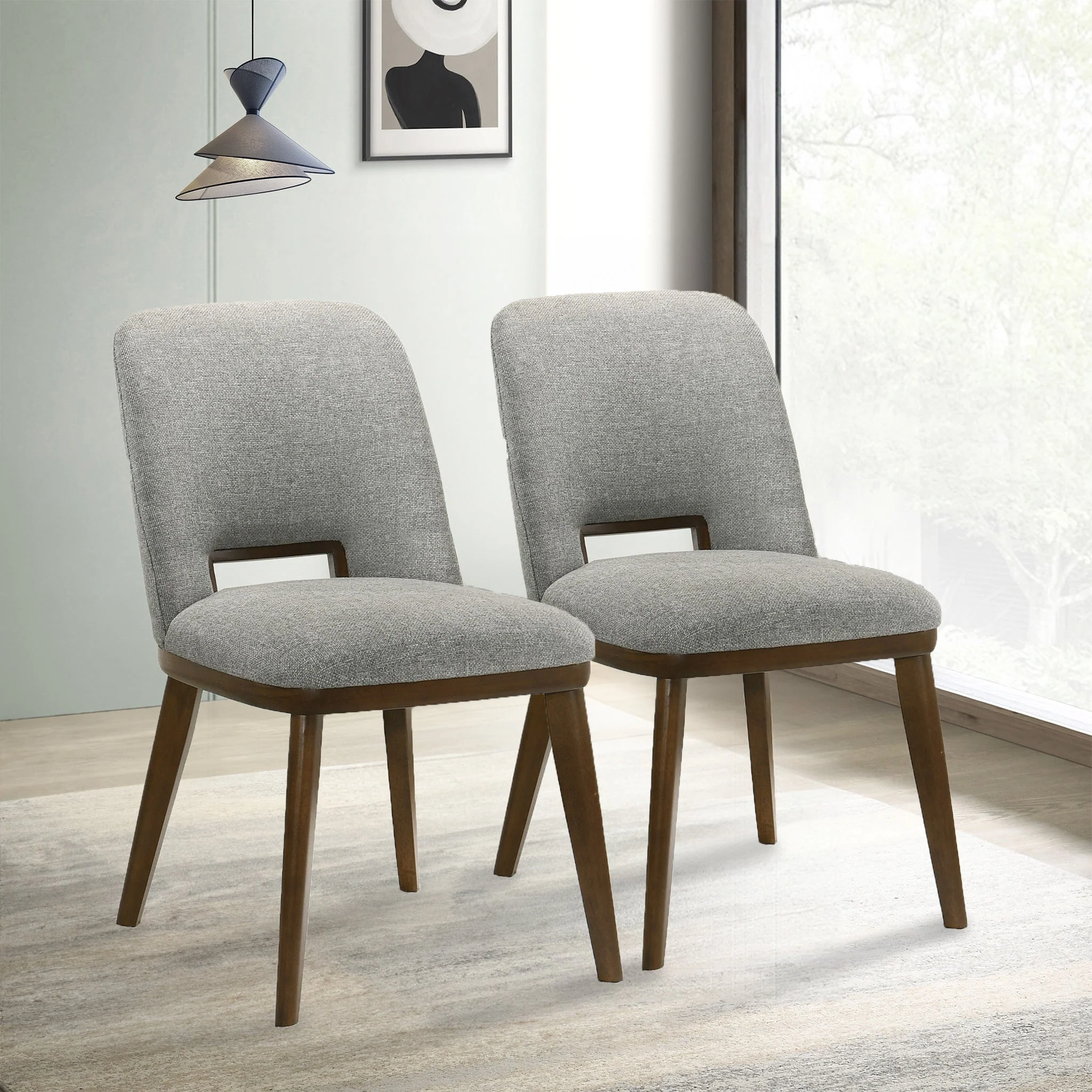 Blaken Light Grey Fabric Dining Chair (Set Of 2) - Image 2