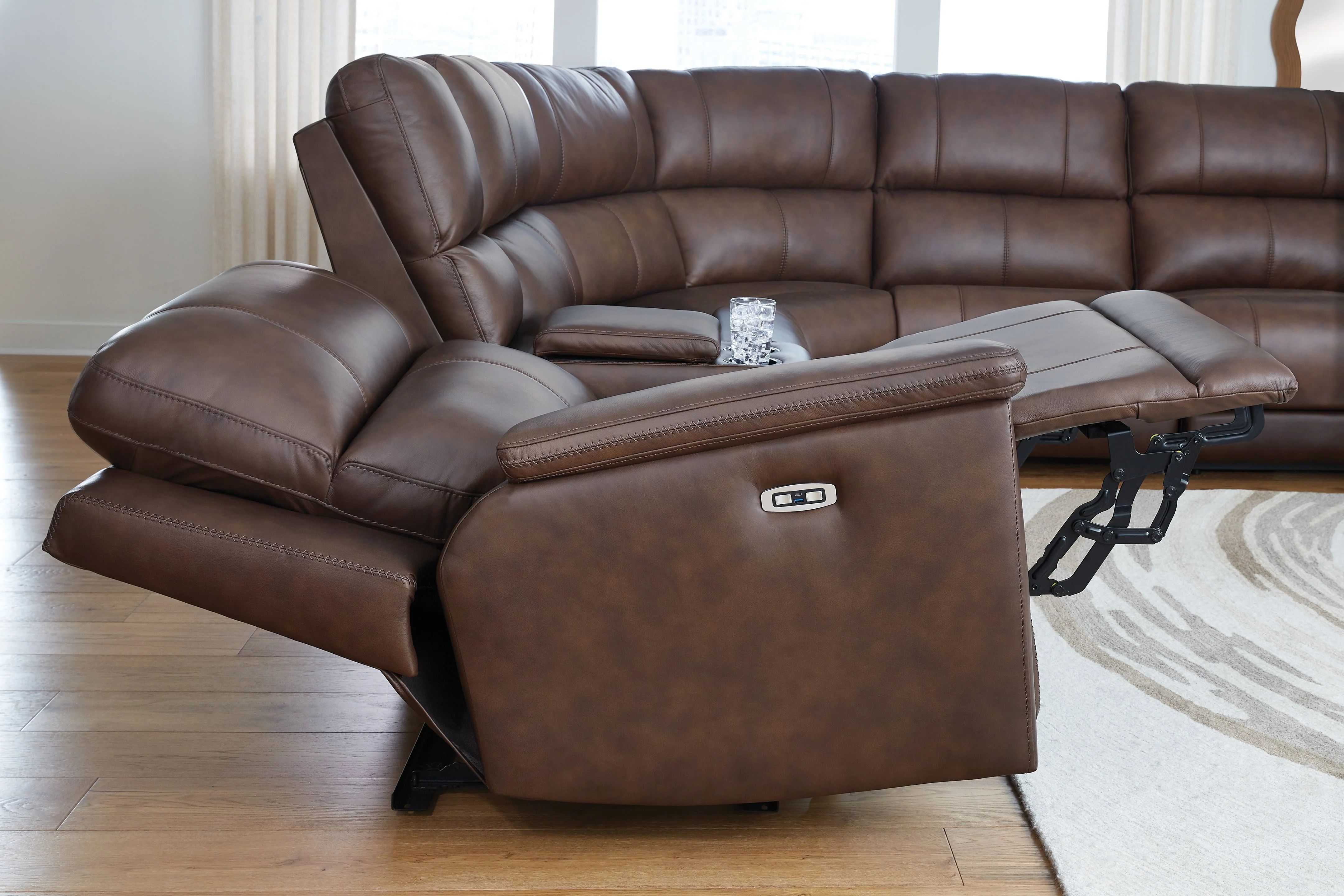 Bleckley Espresso 6-Piece Power Reclining Sectional - Image 5