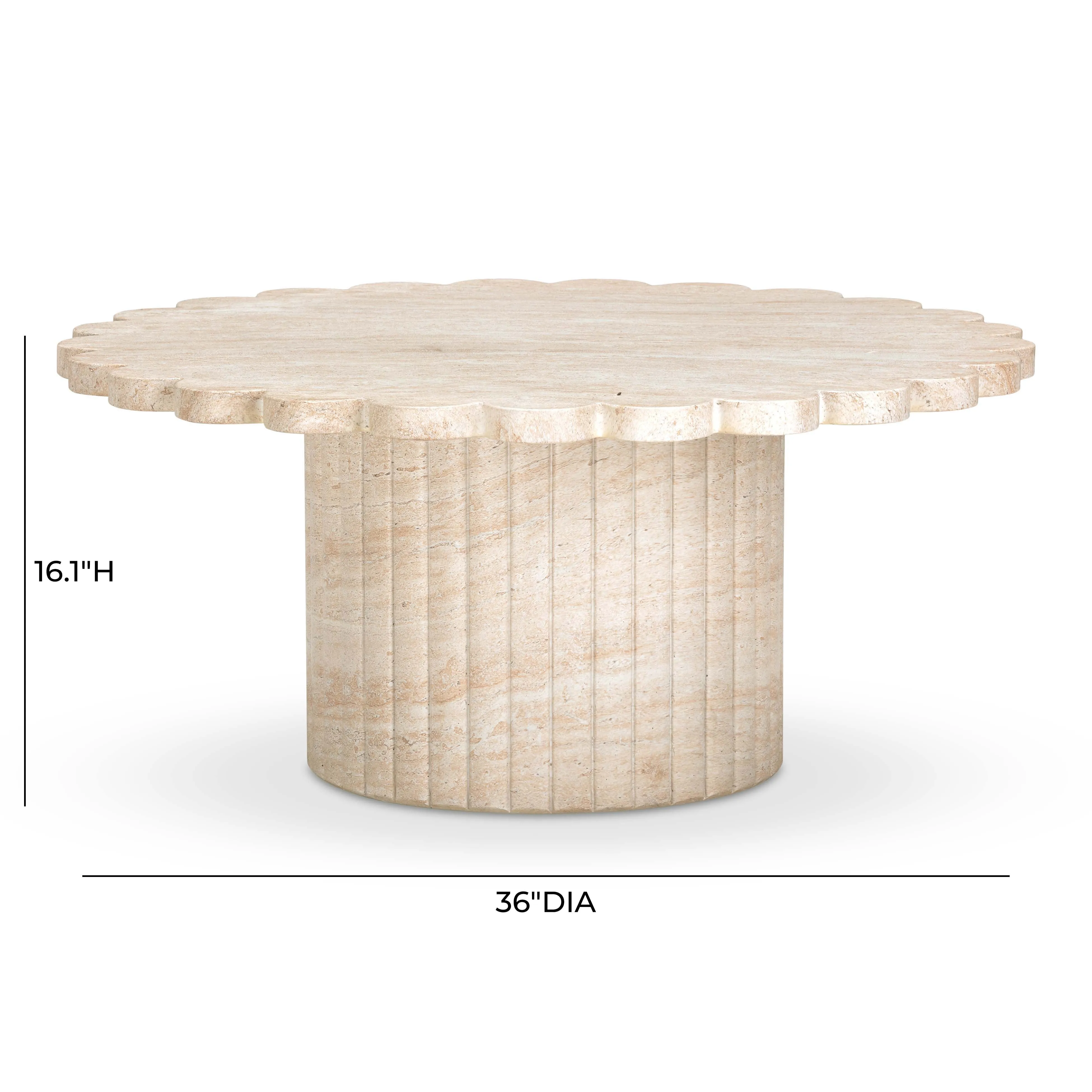 Blossom Washed Travertine Finish Indoor/Outdoor Coffee Table - Image 7