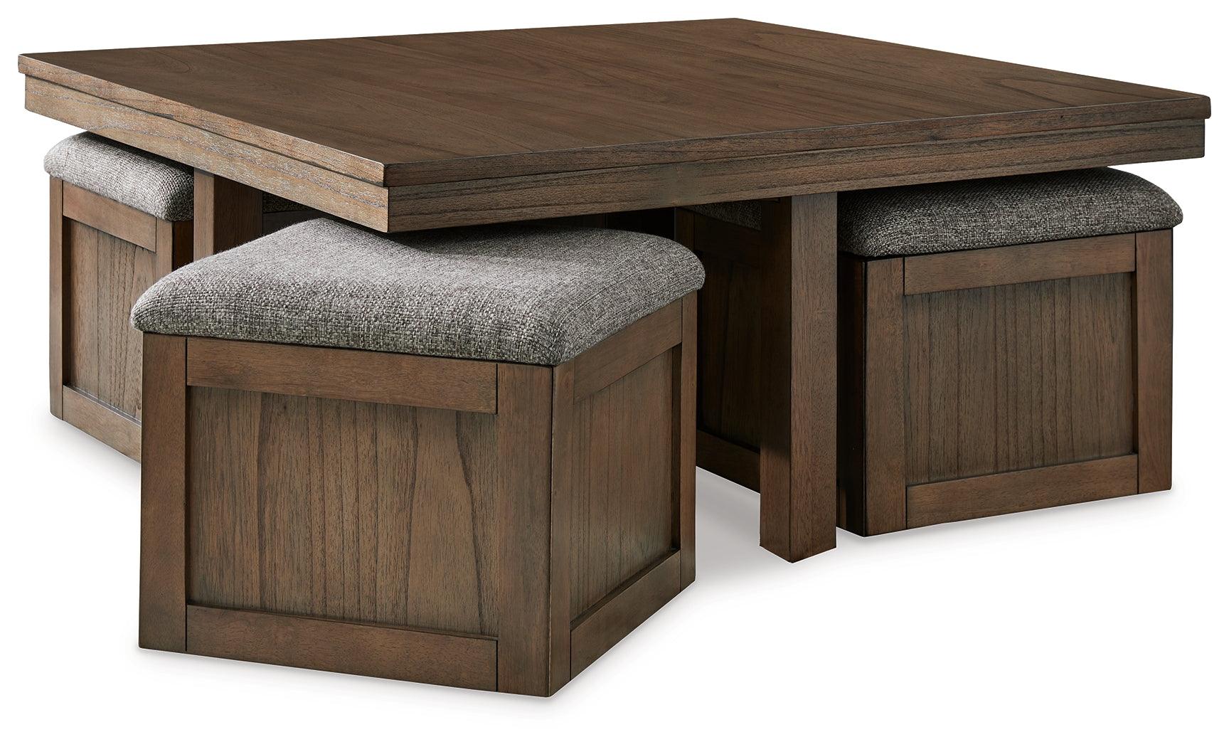 Boardernest Brown Coffee Table with 4 Stools - Image 2
