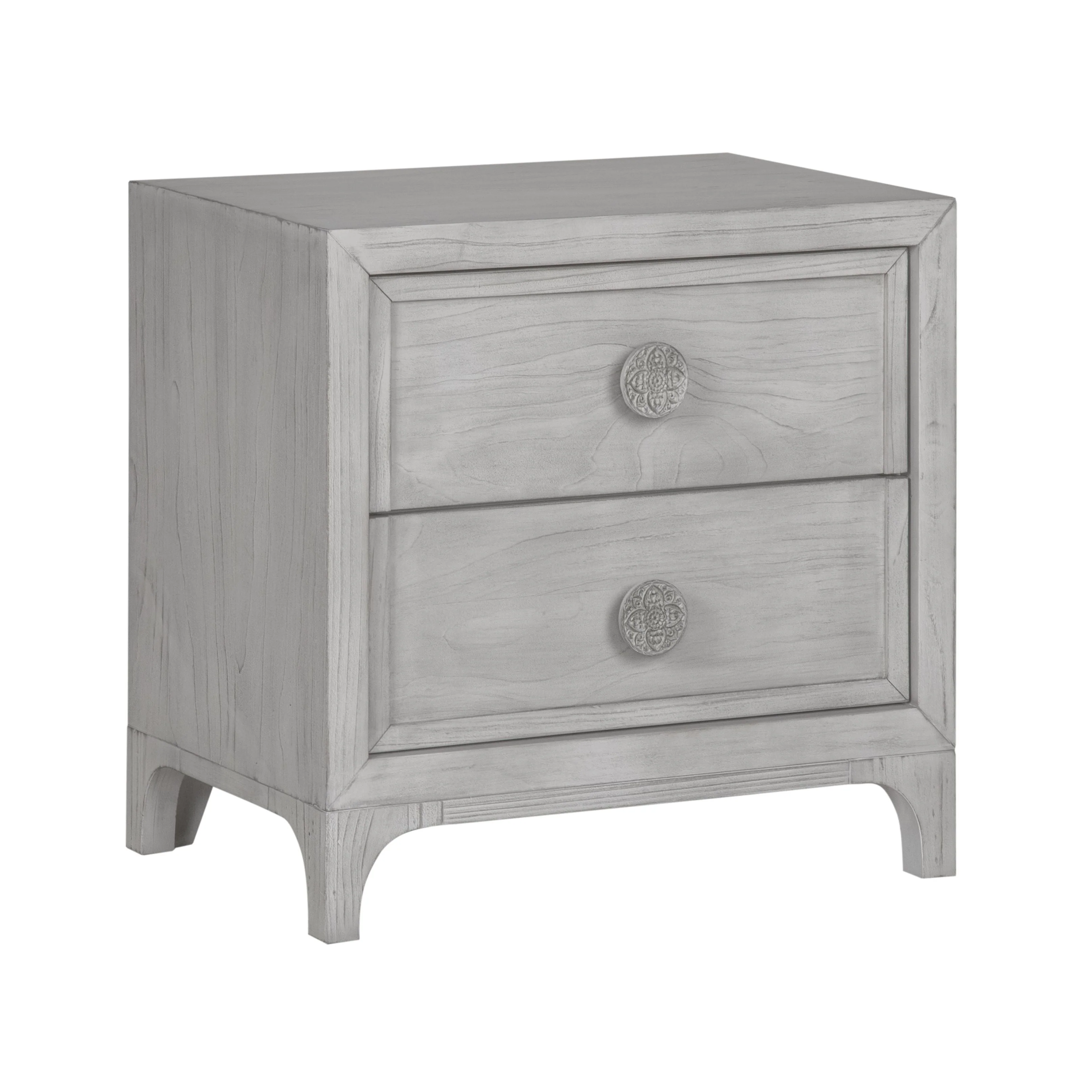 Boho Chic Nighstand in Washed White - Image 3