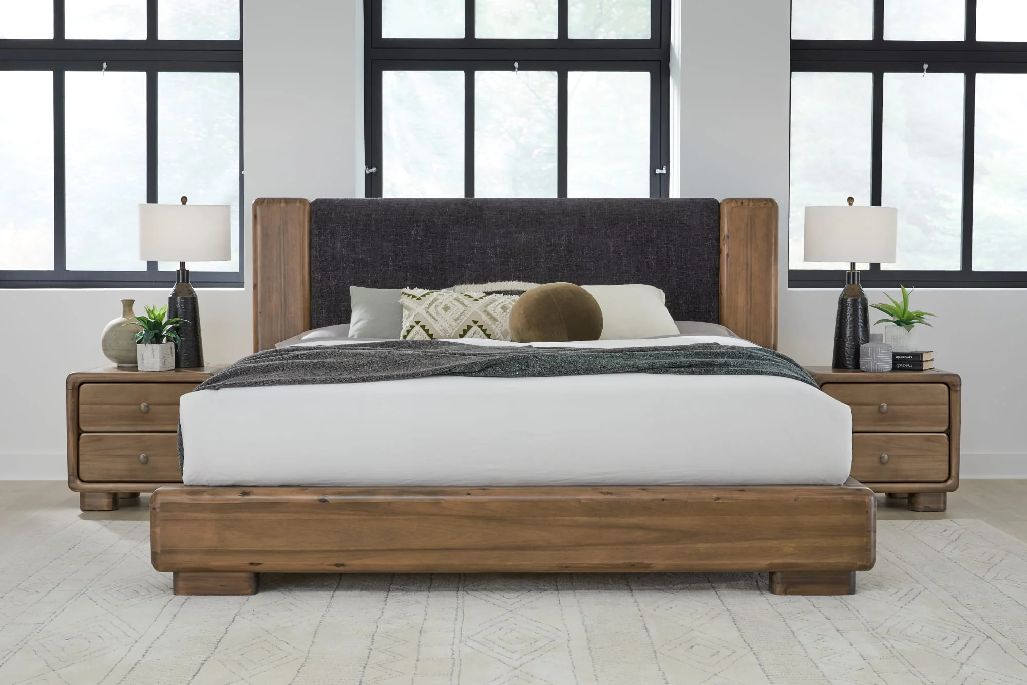 Boka Impala Two Drawer Acacia Wood Nightstand - Image 10