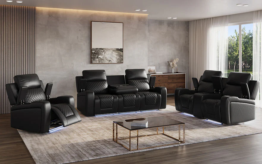 Bomer Black Power Reclining Living Room Set [Special Price] - Image 2