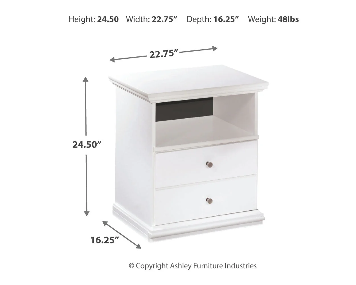 Bostwick Shoals Full Panel Bed with Dresser and Nightstand in White - Image 5