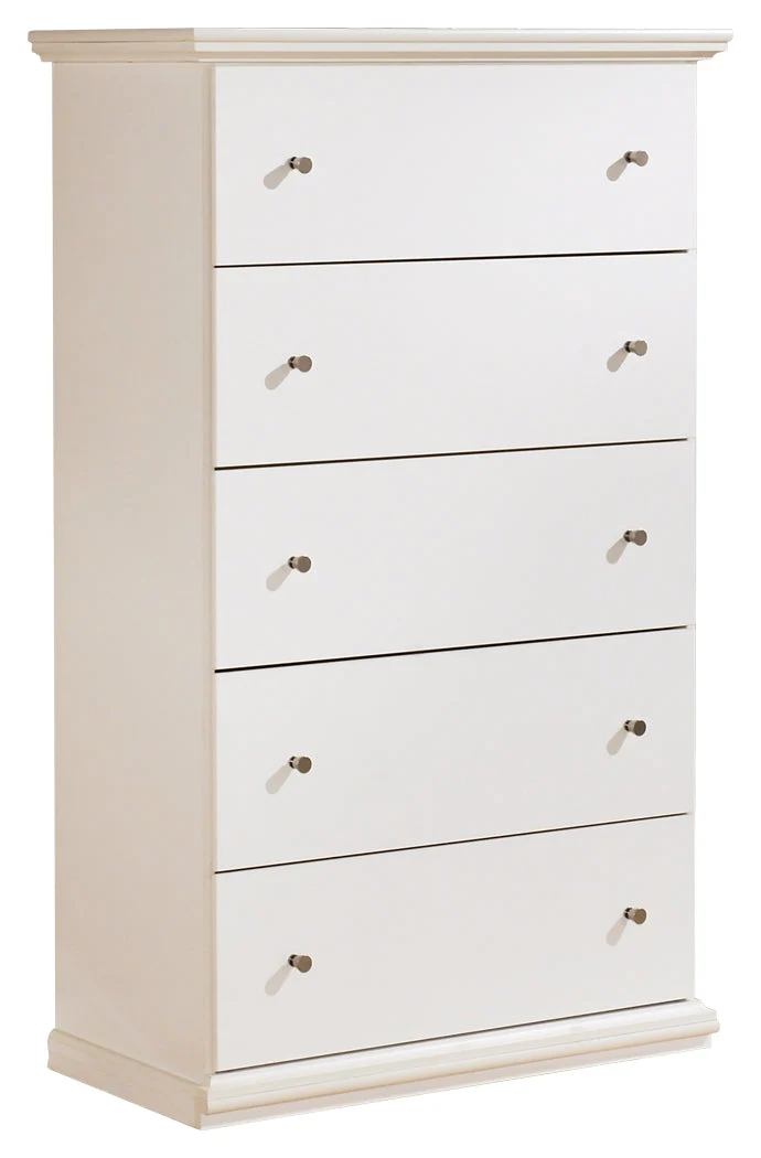 Bostwick Shoals King Panel Bed with Mirrored Dresser, Chest and 2 Nightstands in White - Image 12
