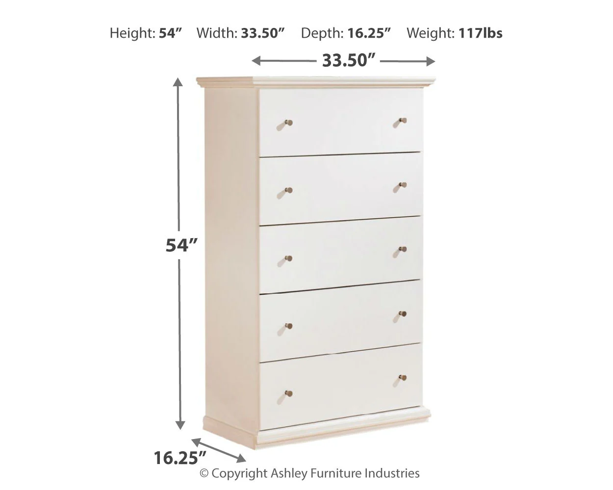 Bostwick Shoals King Panel Bed with Mirrored Dresser, Chest and 2 Nightstands in White - Image 4