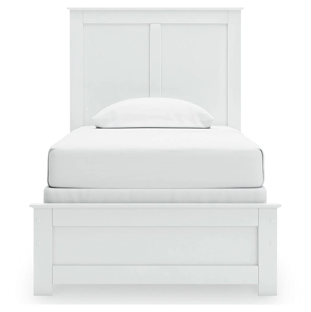 Bostwick Shoals Twin Panel Bed with Mirrored Dresser in White - Image 9