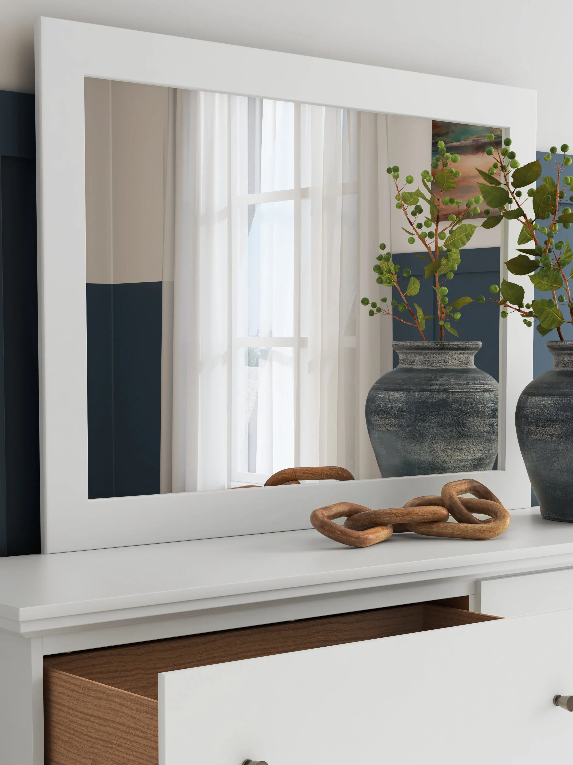Bostwick Shoals White Bedroom Mirror - Image 2