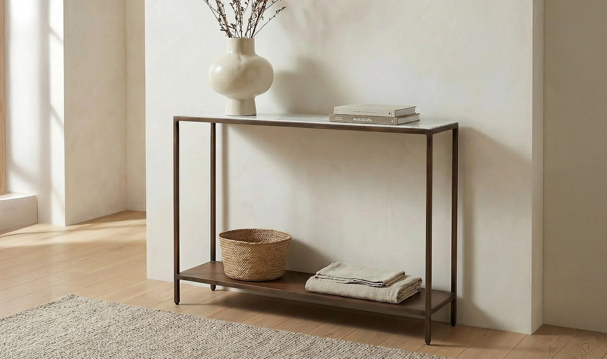 Bottego Console Table Antique Copper - Image 5