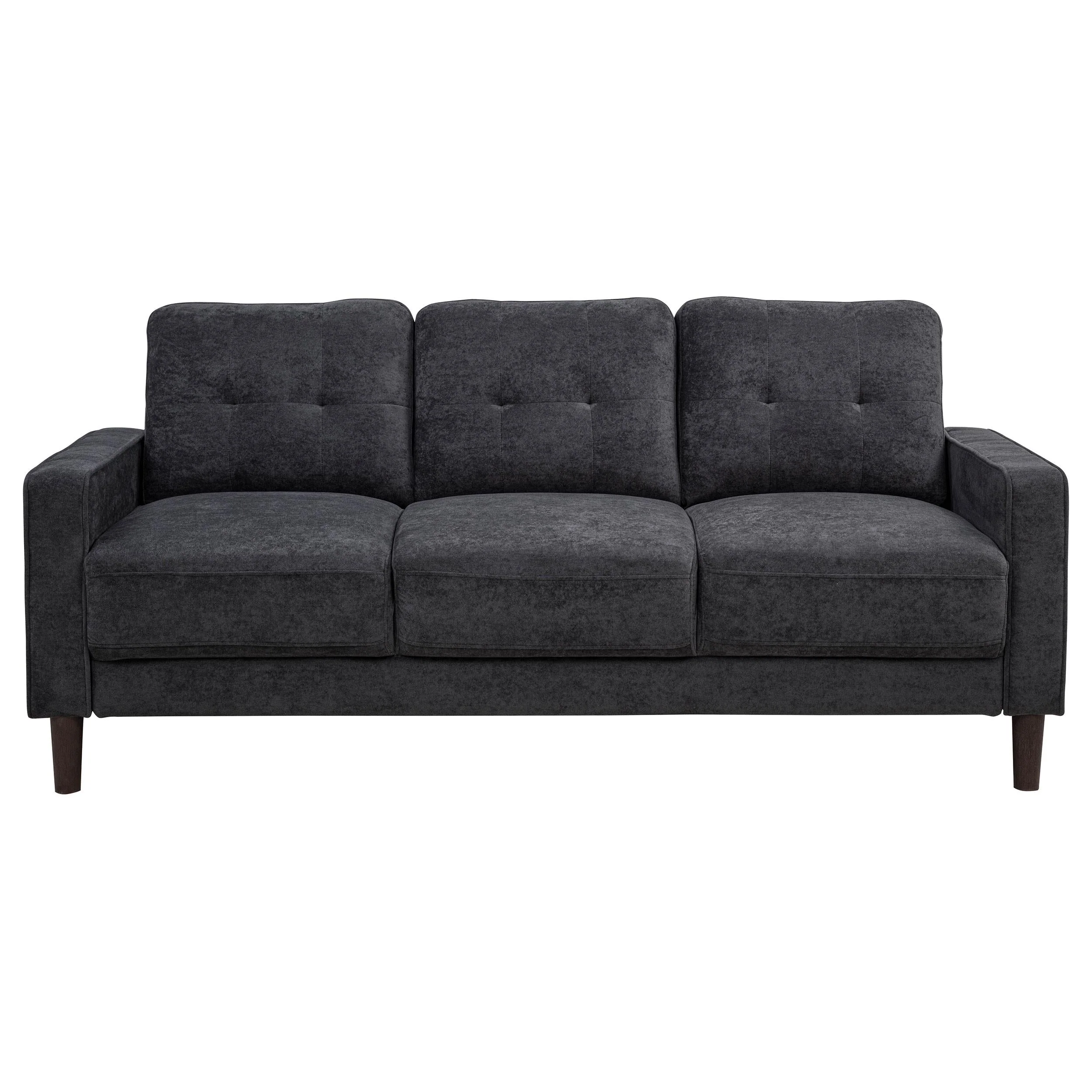 Bowen II 2-piece Steel Grey Fabric Upholstered Track Arm Sofa Set - Image 3