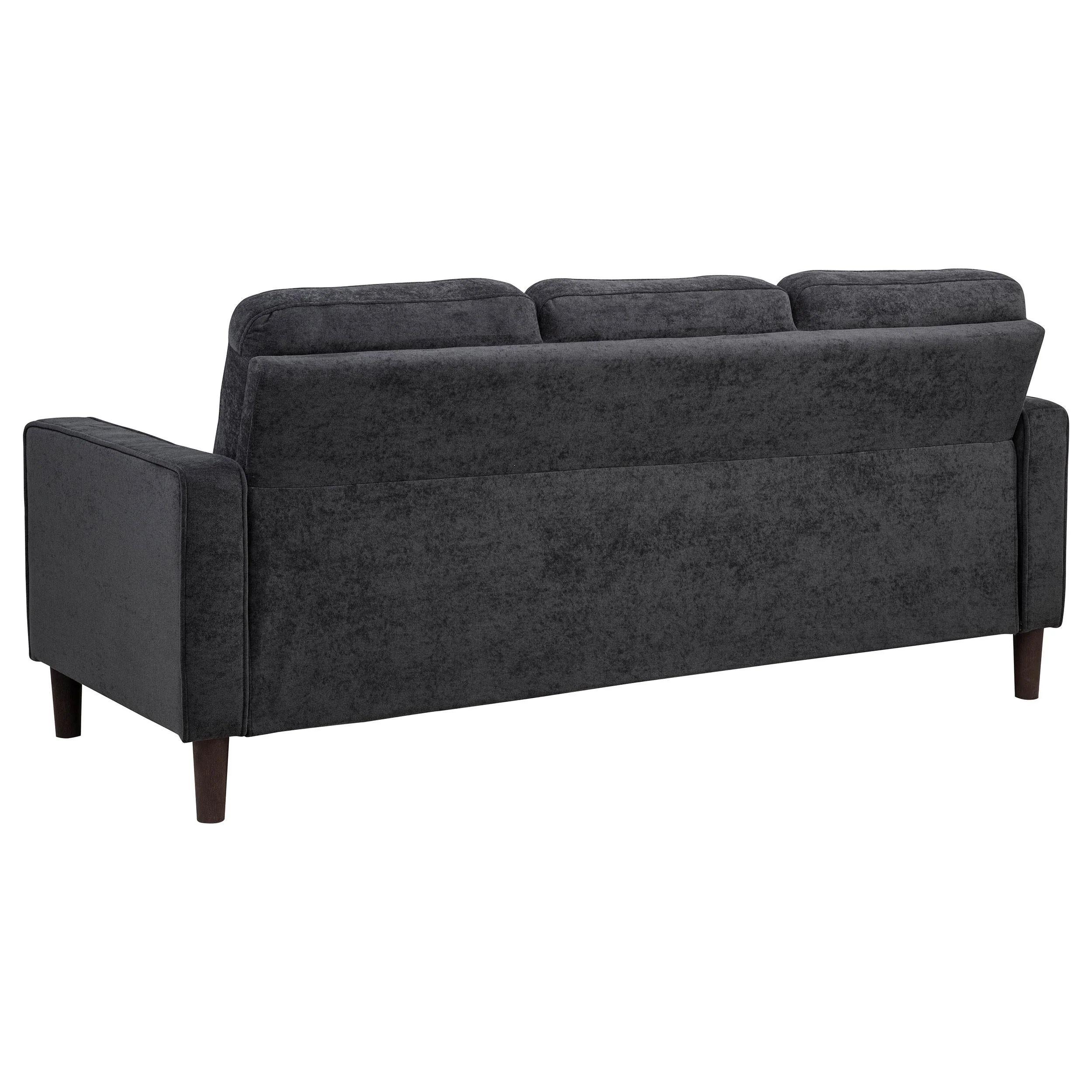 Bowen II 3-piece Steel Grey Fabric Upholstered Track Arm Sofa Set - Image 4