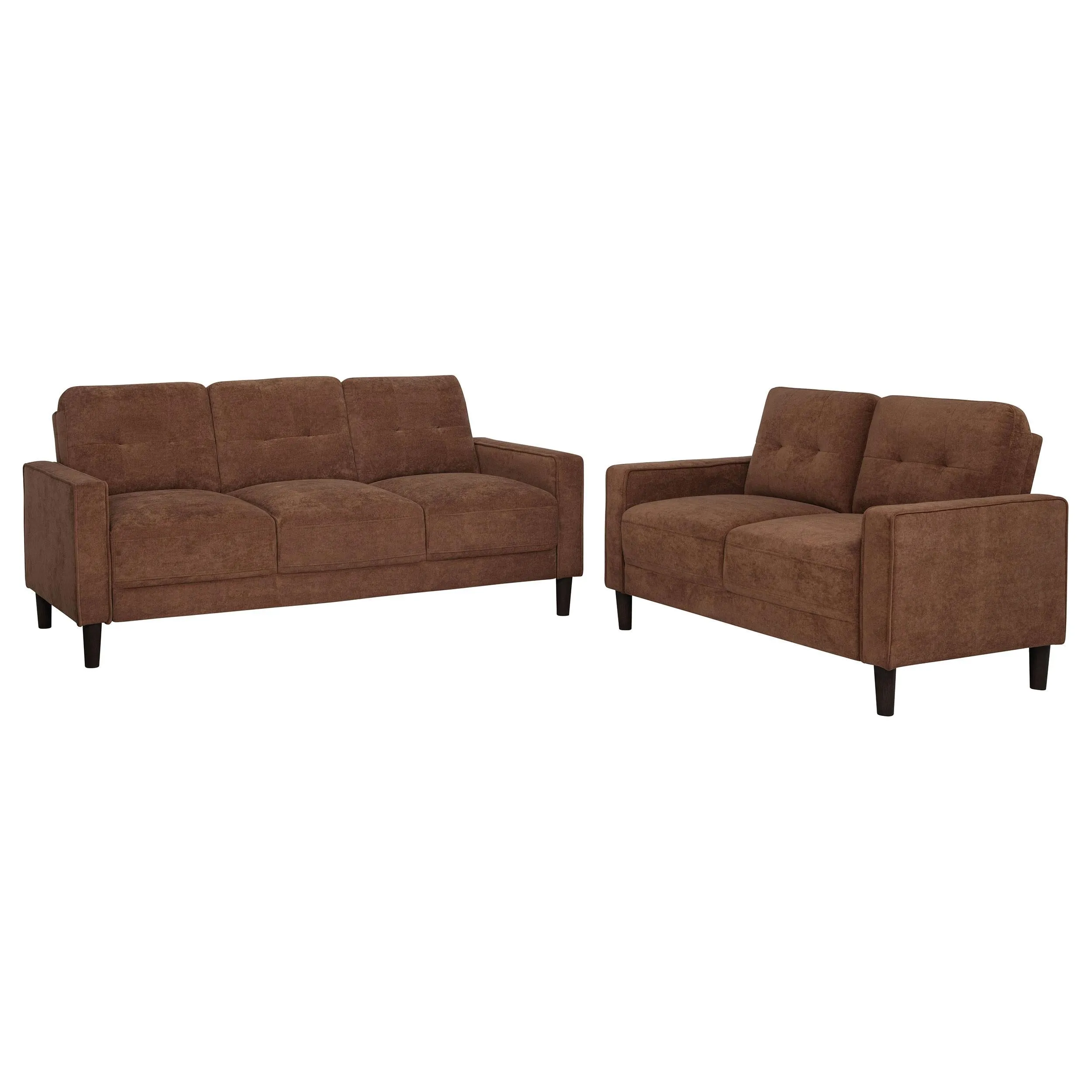 Bowen II Rust 2-Piece Rust Fabric Upholstered Track Arm Sofa Set