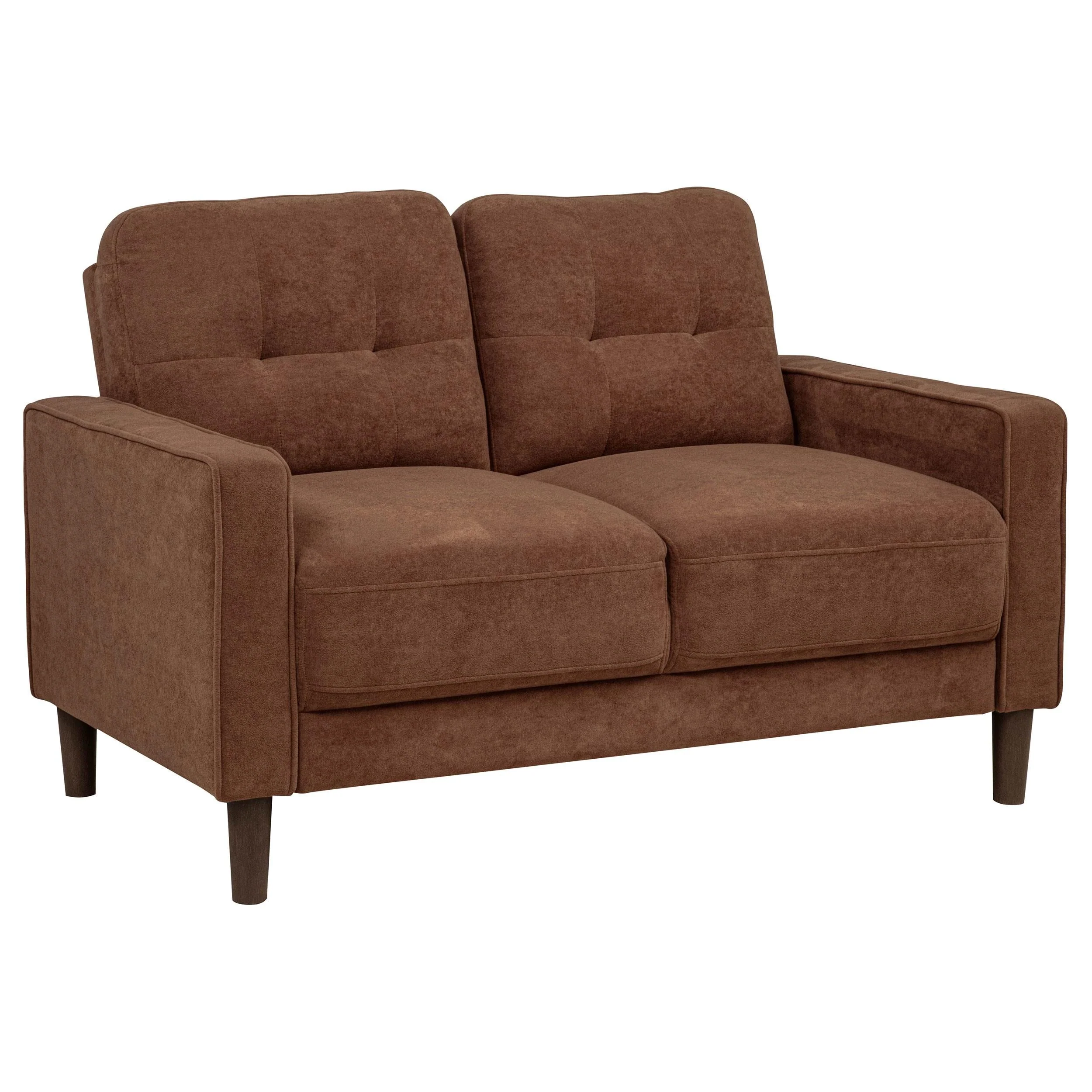 Bowen II Rust Fabric Upholstered Track Arm Loveseat