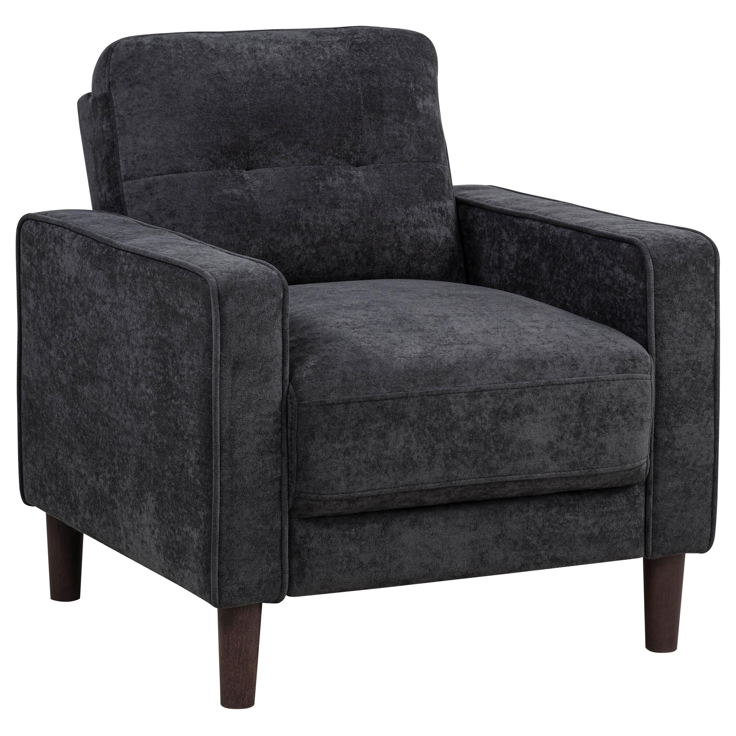 Bowen II Steel Grey Fabric Upholstered Track Accent Chair