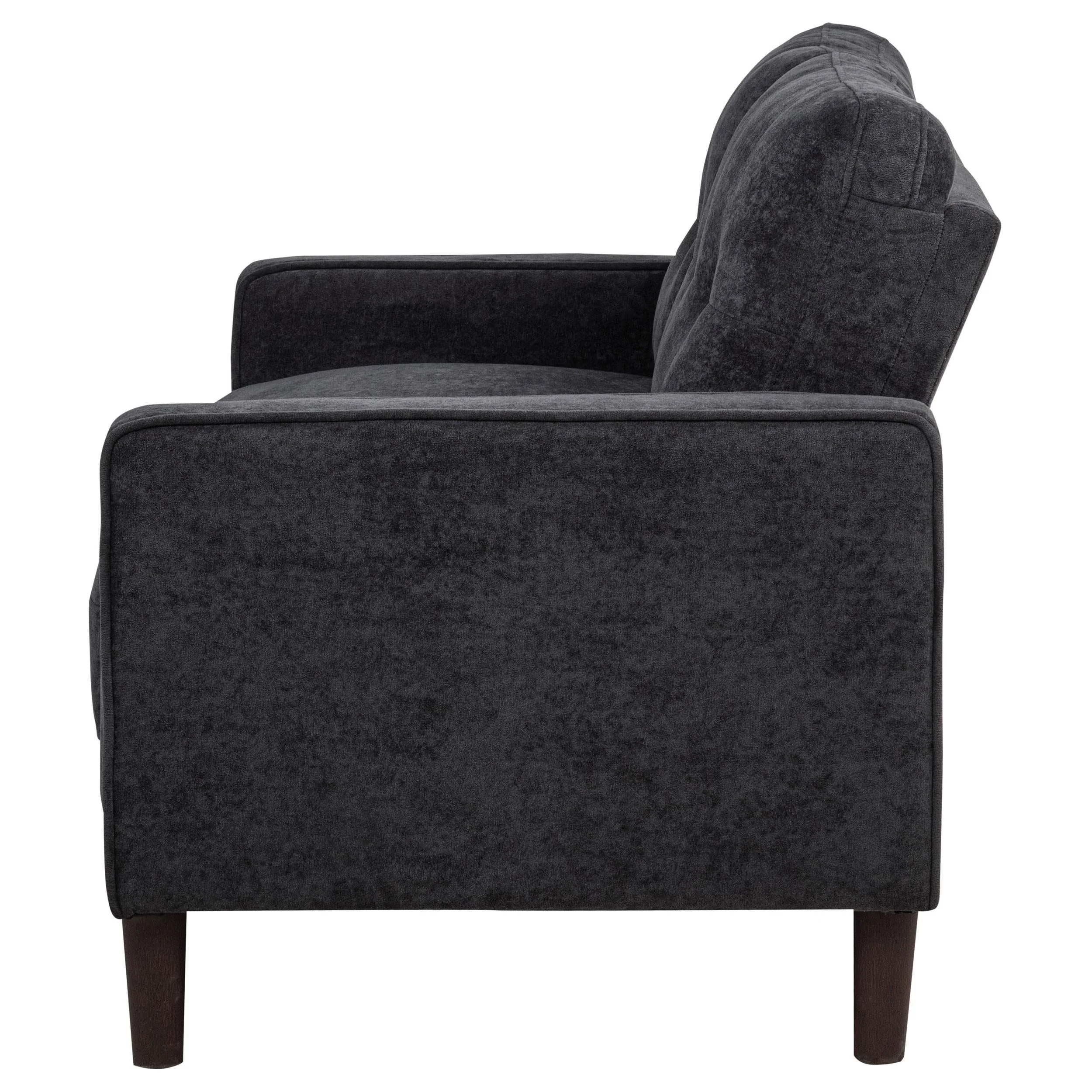 Bowen II Steel Grey Fabric Upholstered Track Arm Loveseat - Image 4