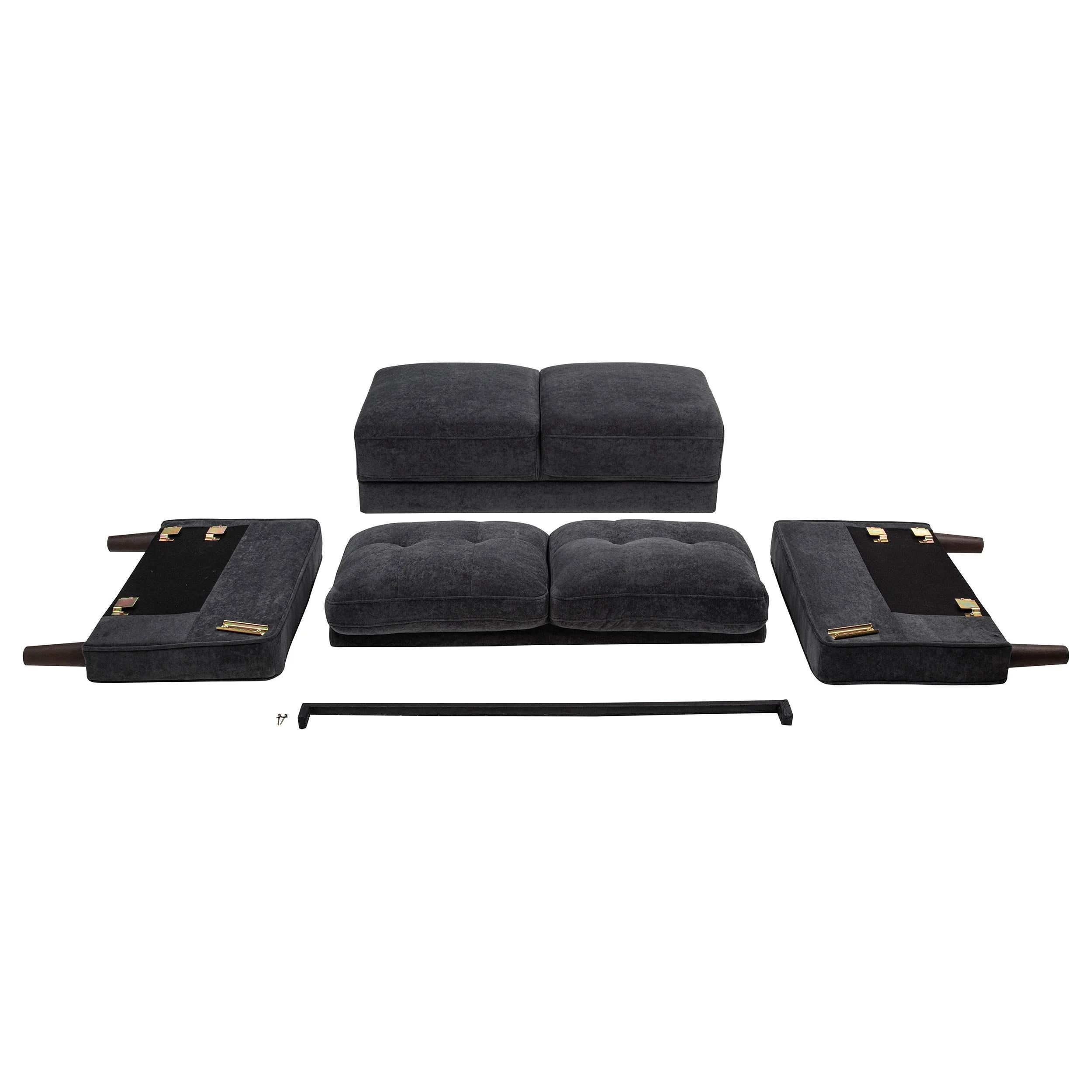 Bowen II Steel Grey Fabric Upholstered Track Arm Sofa - Image 8