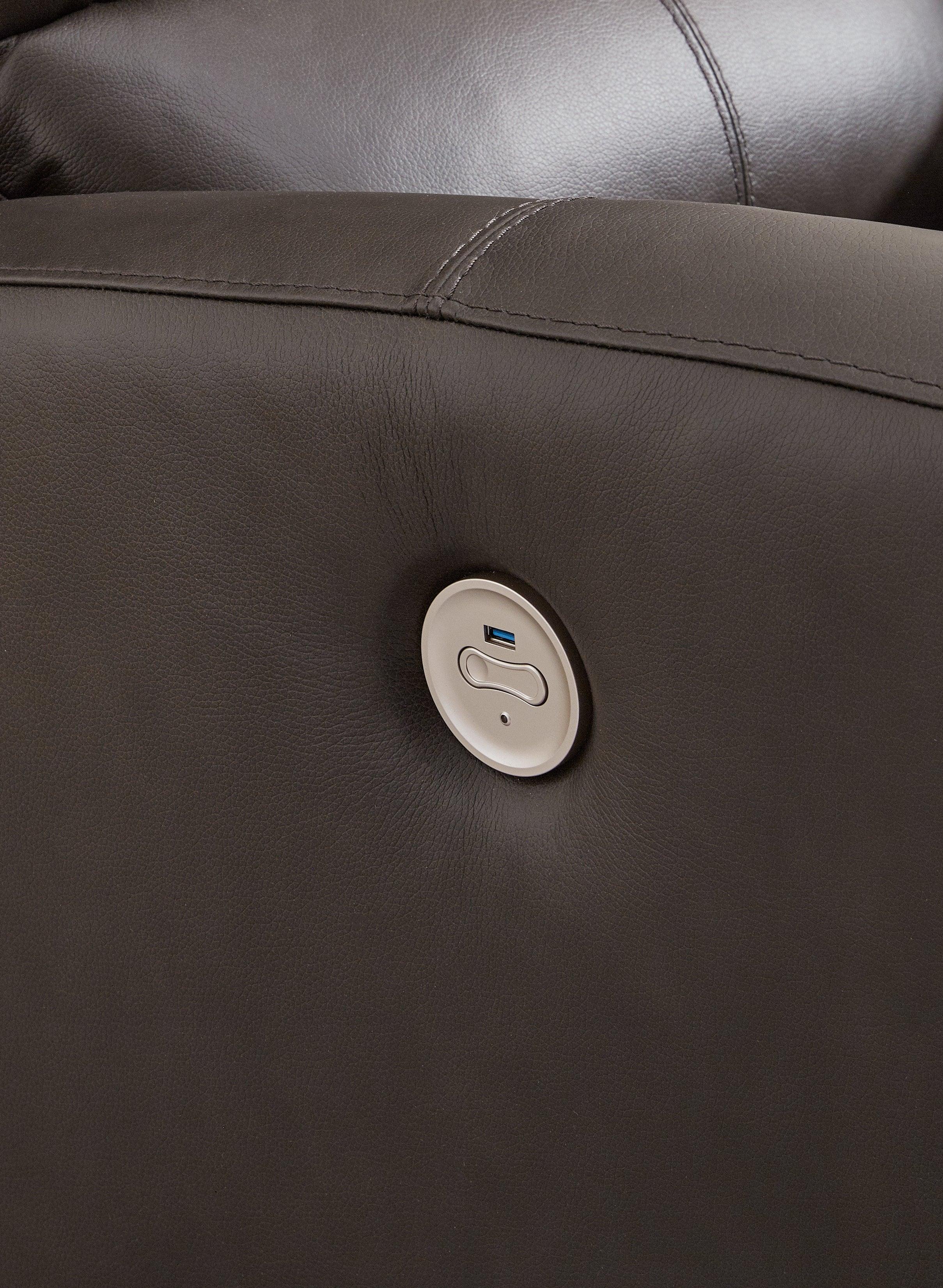 Boxmere Storm Leather Power Reclining Loveseat with Console - Image 8
