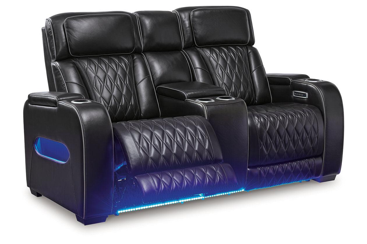 Boyington Black Dual Power Leather Power Reclining Sofa, Loveseat and Recliner - Image 10
