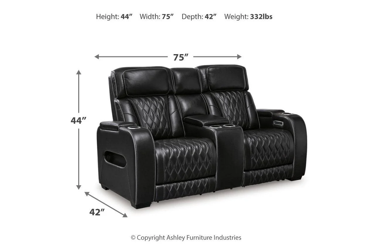 Boyington Black Dual Power Leather Power Reclining Sofa, Loveseat and Recliner - Image 19