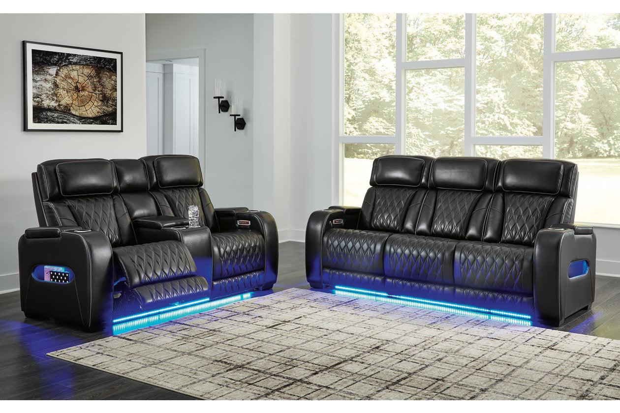 Boyington Black Dual Power Leather Power Reclining Sofa, Loveseat and Recliner - Image 26