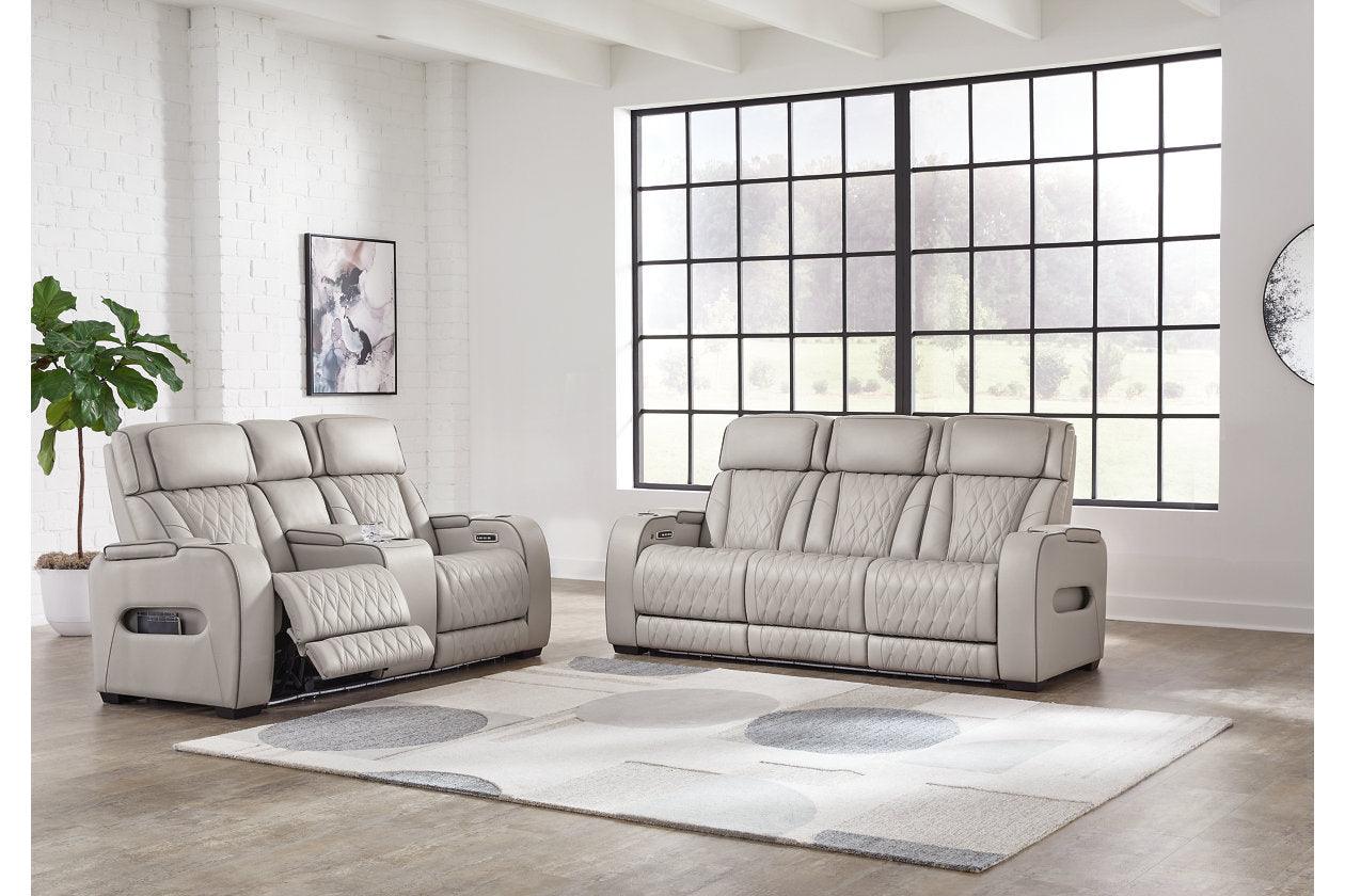 Boyington Gray Power Reclining Sofa & Loveseat - Image 4