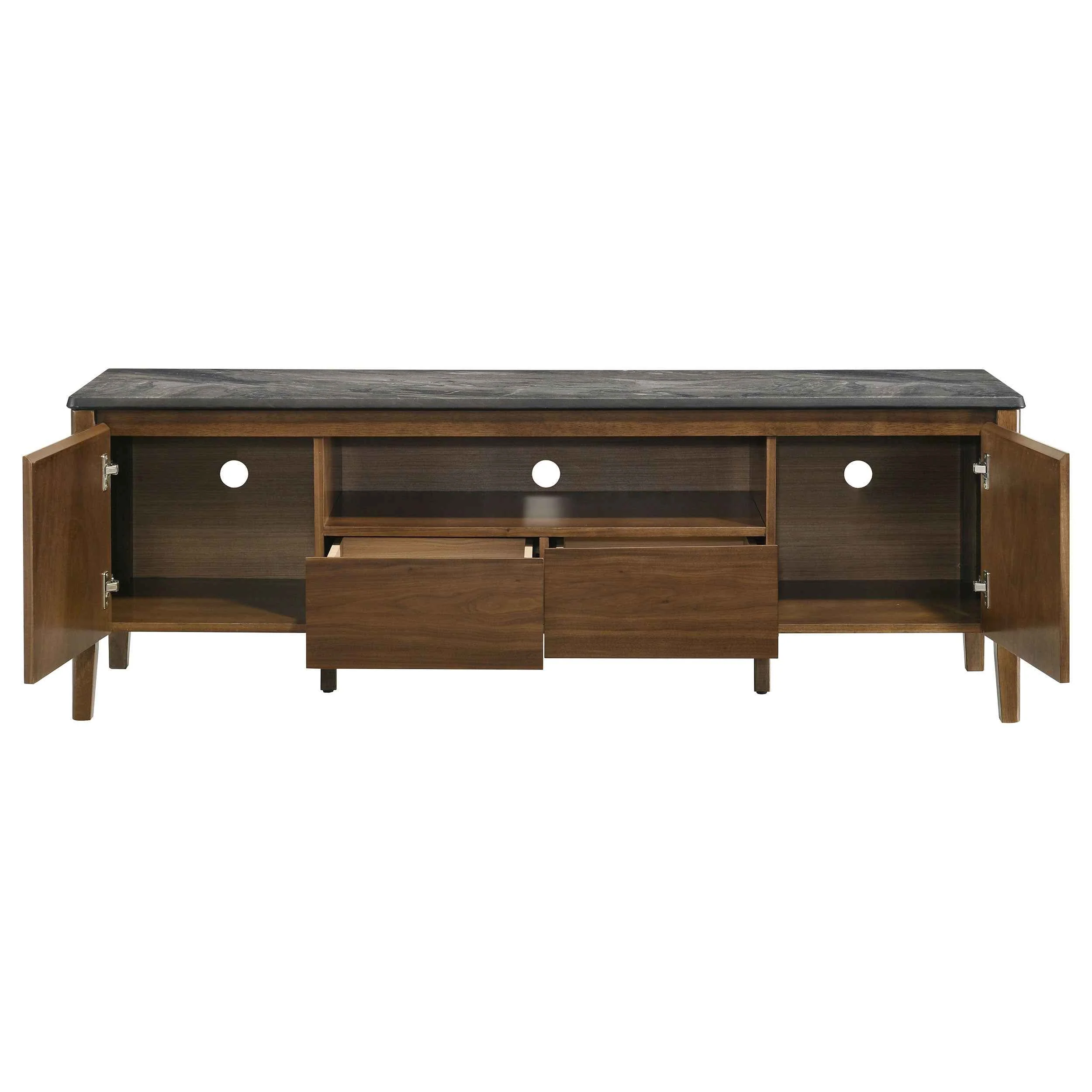 Bradley Smokey Grey/Brown 63-inch 2-Door SmartTop TV Stand - Image 4
