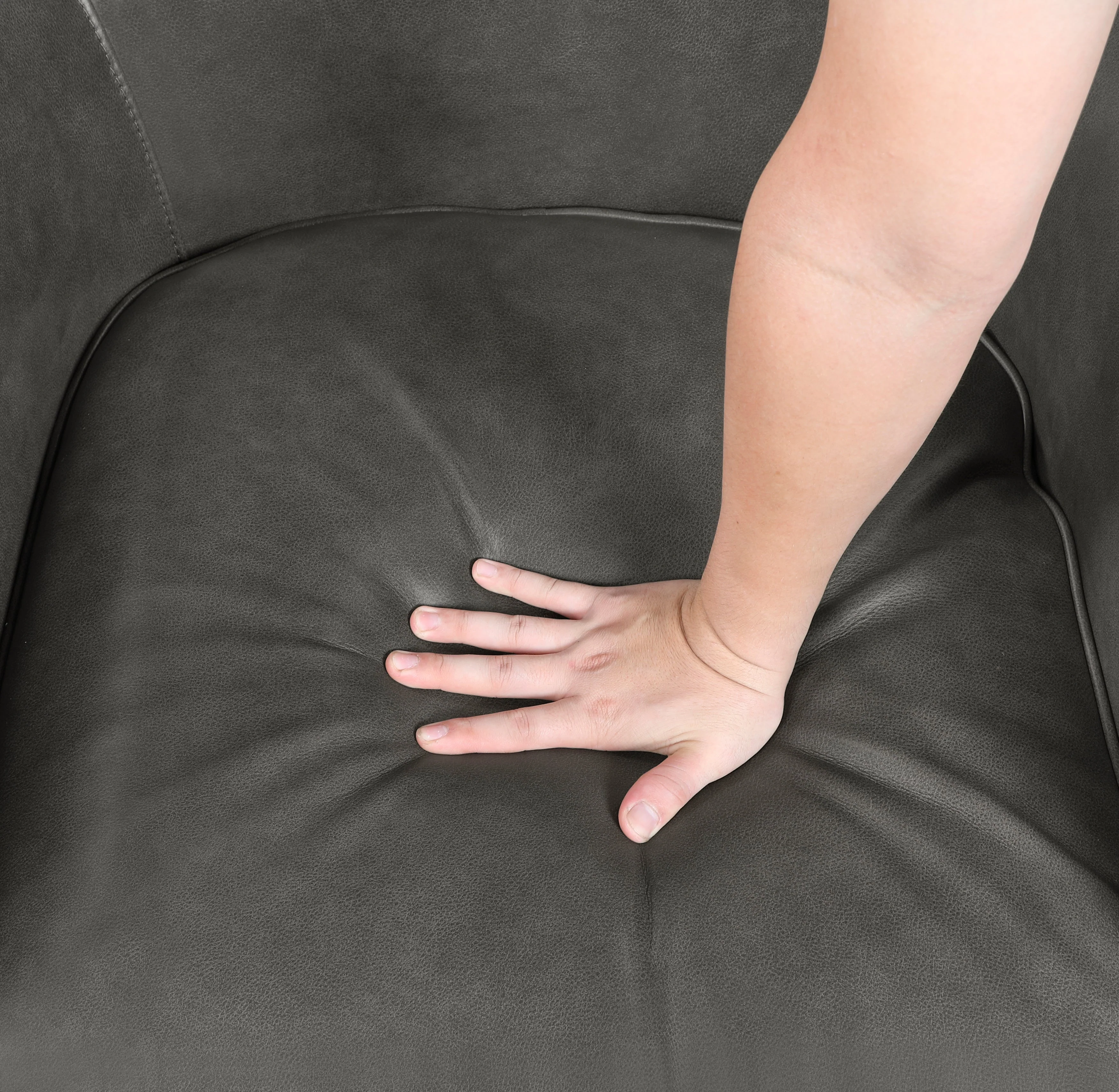 Braintree Gray Top-Grain Leather Accent Chair - Image 7