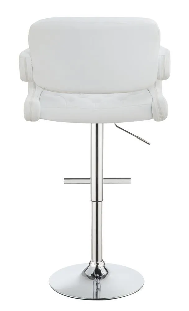 Brandi Chrome and White 29" Adjustable Height Bar Stool - Image 6