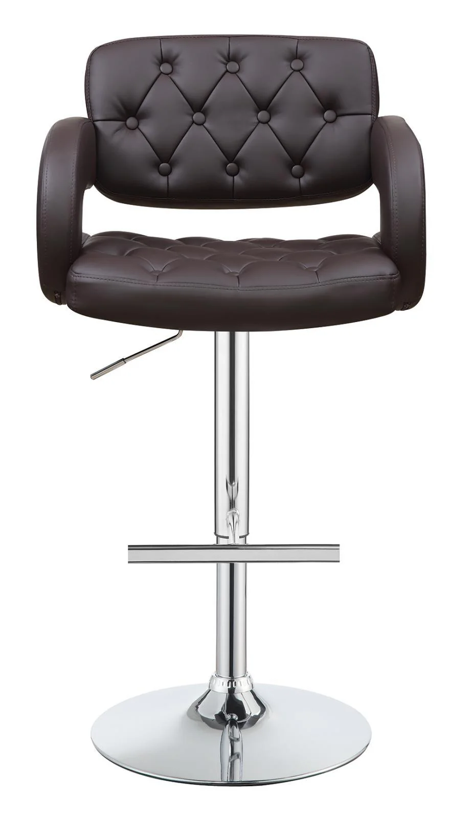 Brandi Chrome/Brown 29" Adjustable Height Bar Stool - Image 5