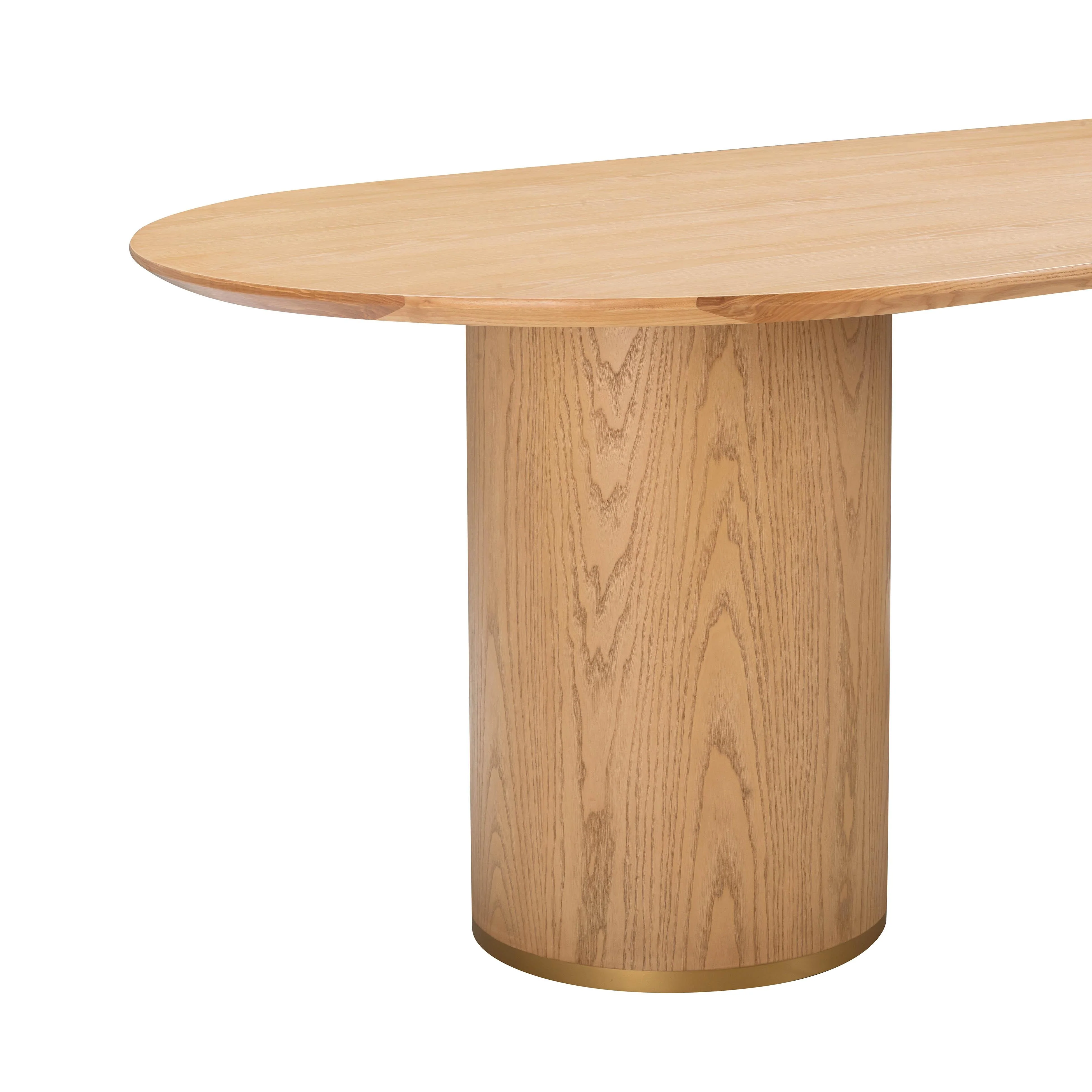 Brandy Natural Ash Wood 95" Oval Dining Table - Image 8