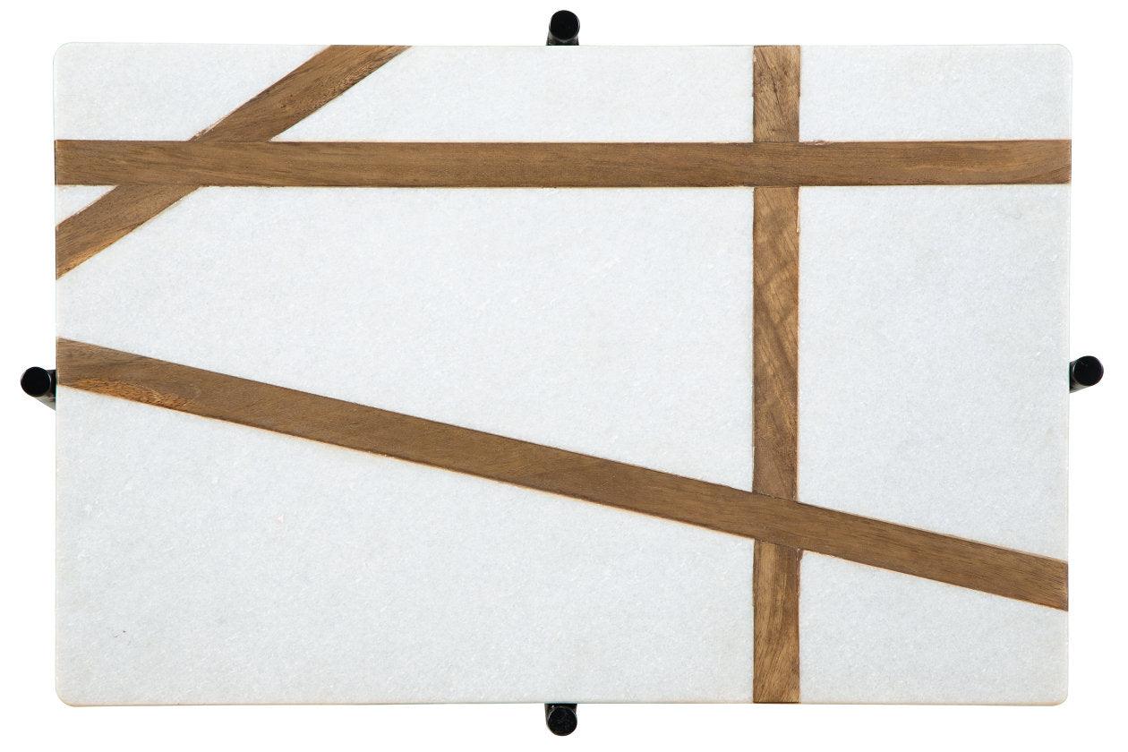 Braxmore White/Light Brown Accent Table - Image 3