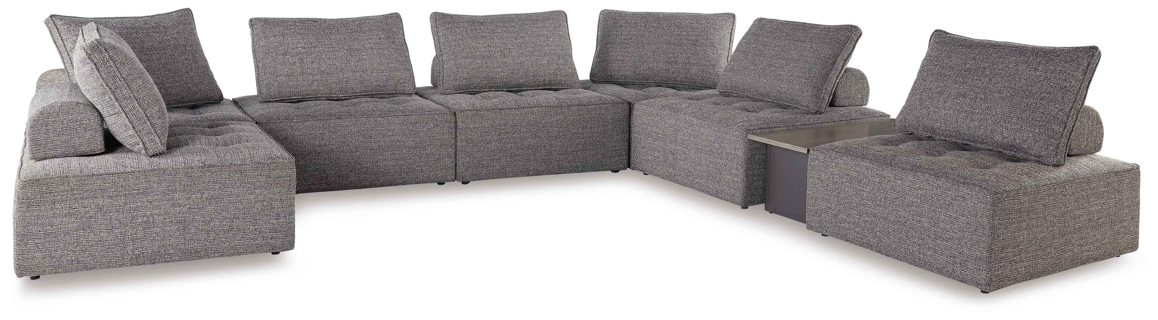 Bree Zee 8-Piece Outdoor Sectional with Lounge Chair in Brown