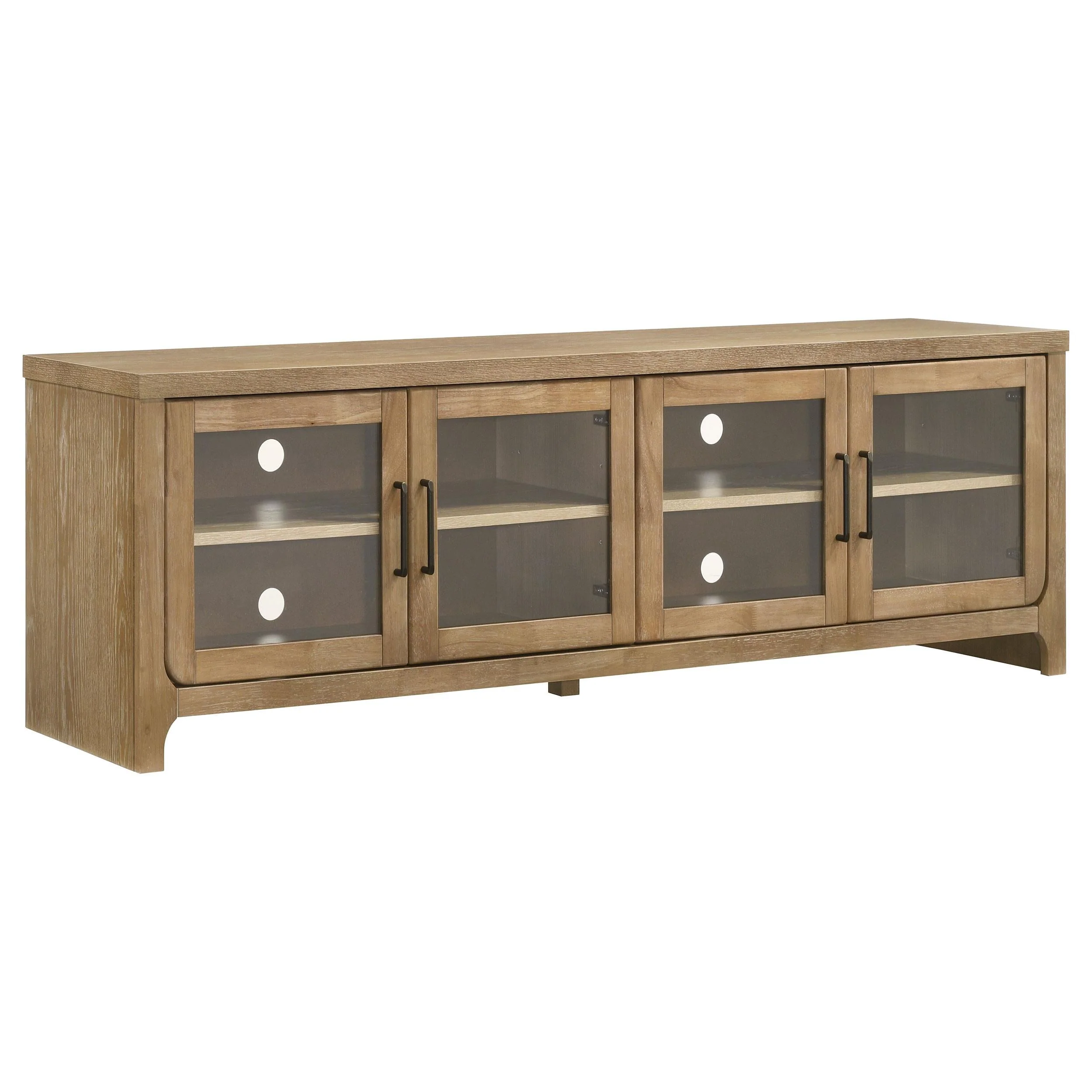 Brenham Light Oak 79-inch 4-Door TV Stand Media Console - Image 2
