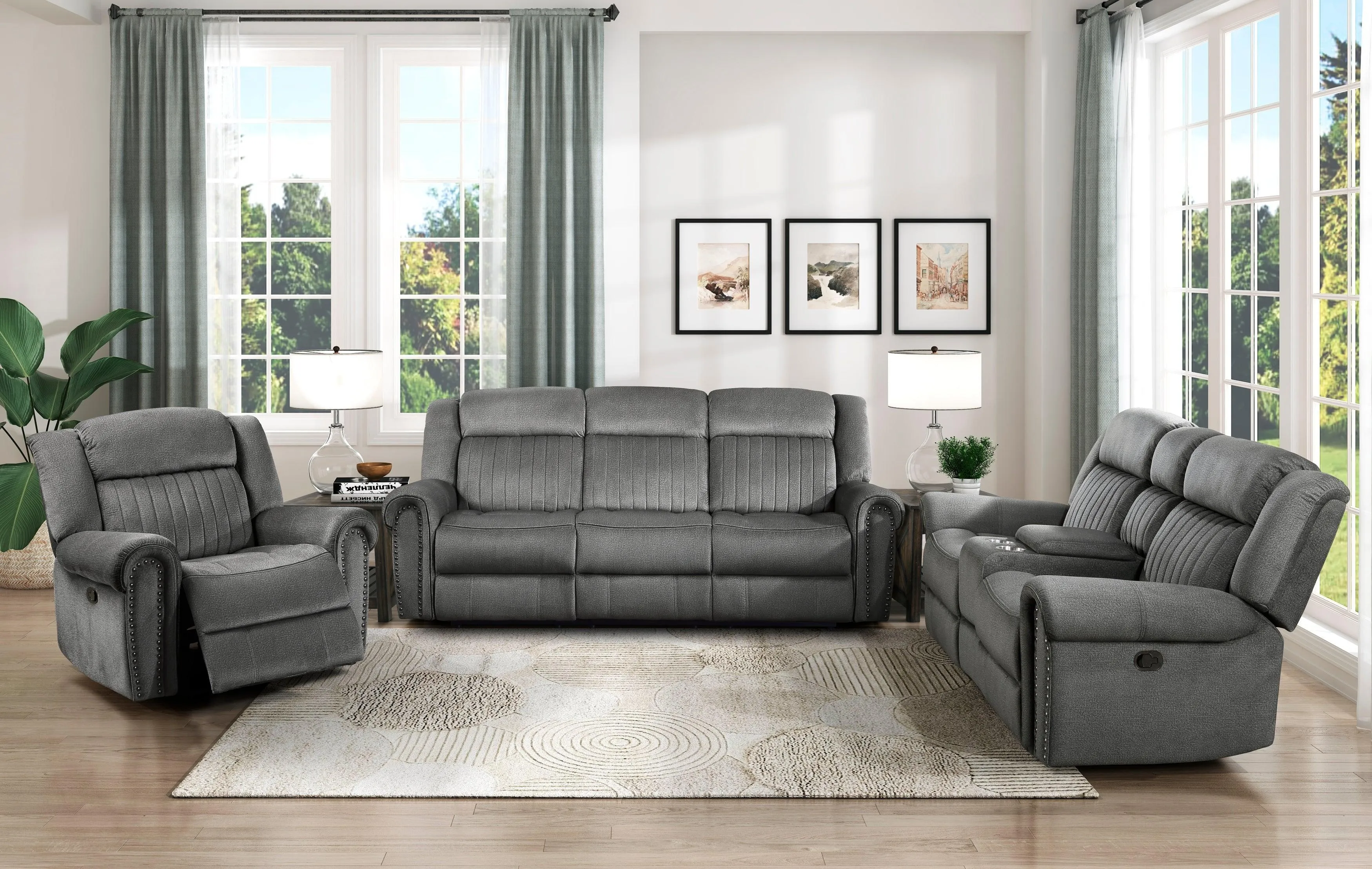 Brennen Charcoal Reclining Chair - Image 2