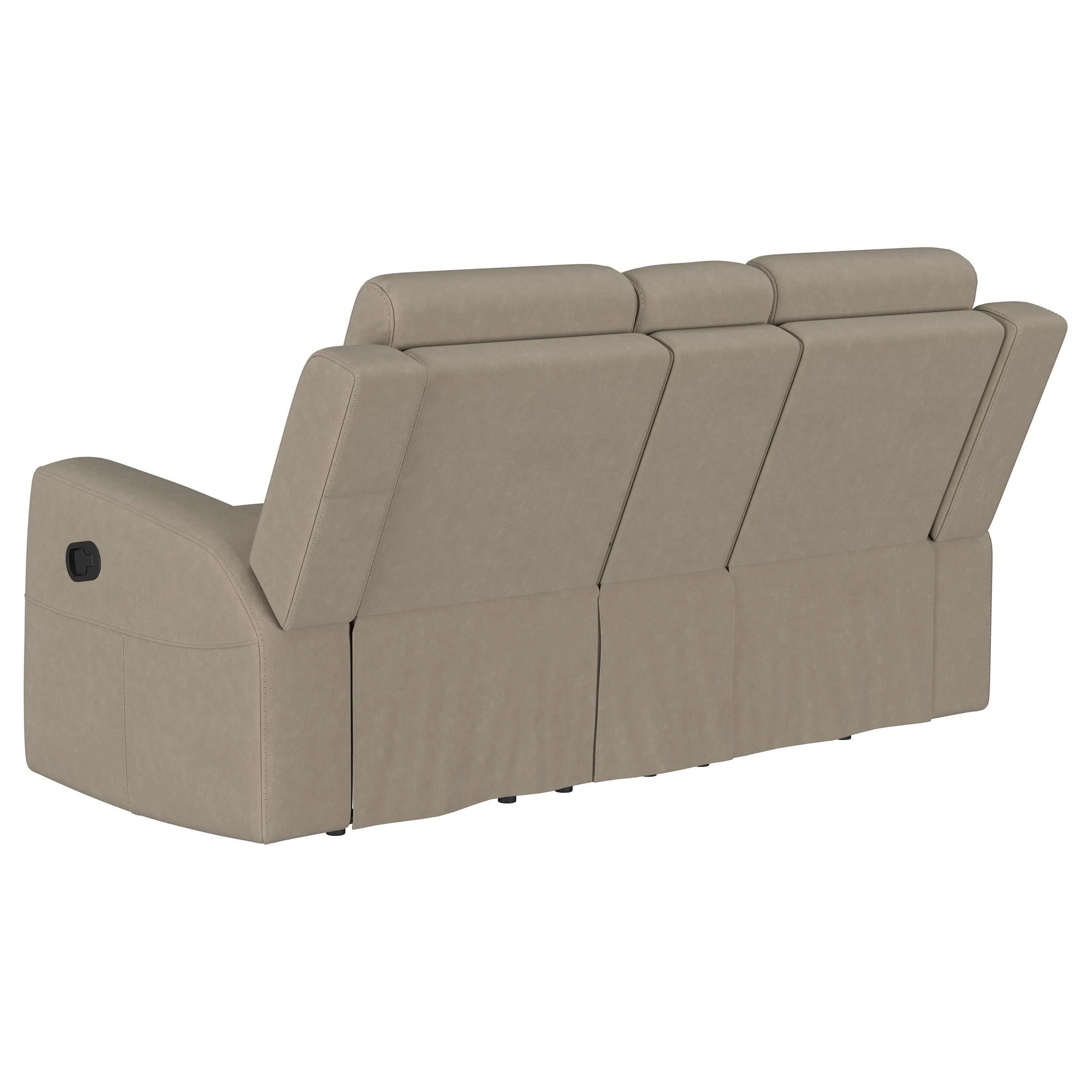Brentwood Taupe Upholstered Manual Reclining Living Room Set - Image 8