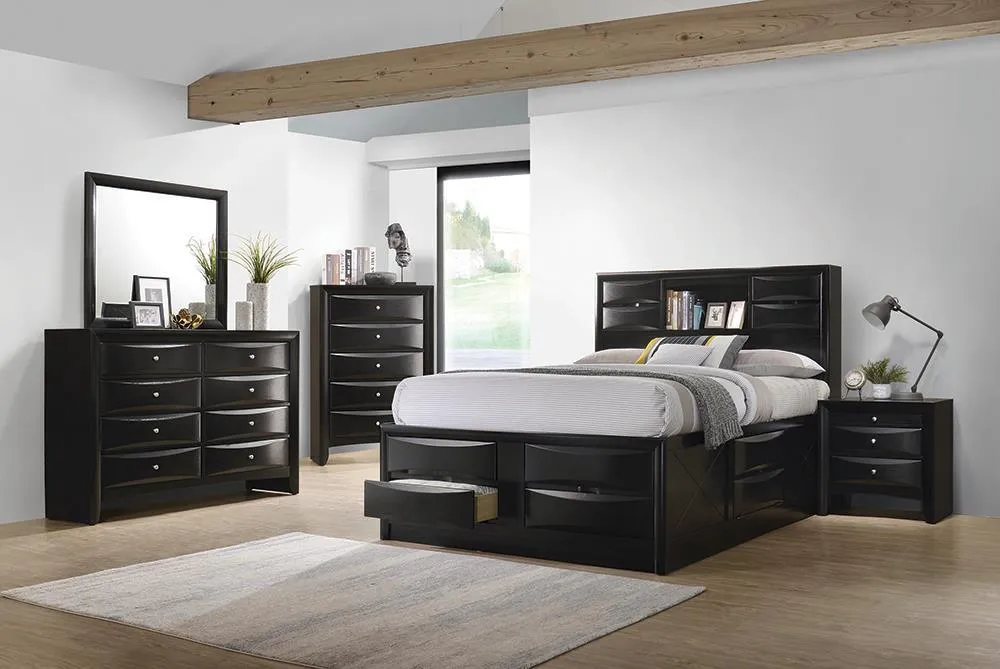 Briana Black Eastern King Platform Storage Bed - Image 4
