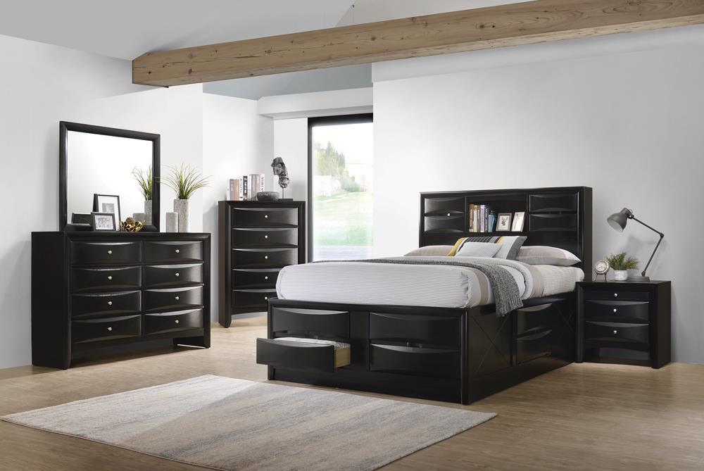 Briana California King Platform Storage Bed Black - Image 4
