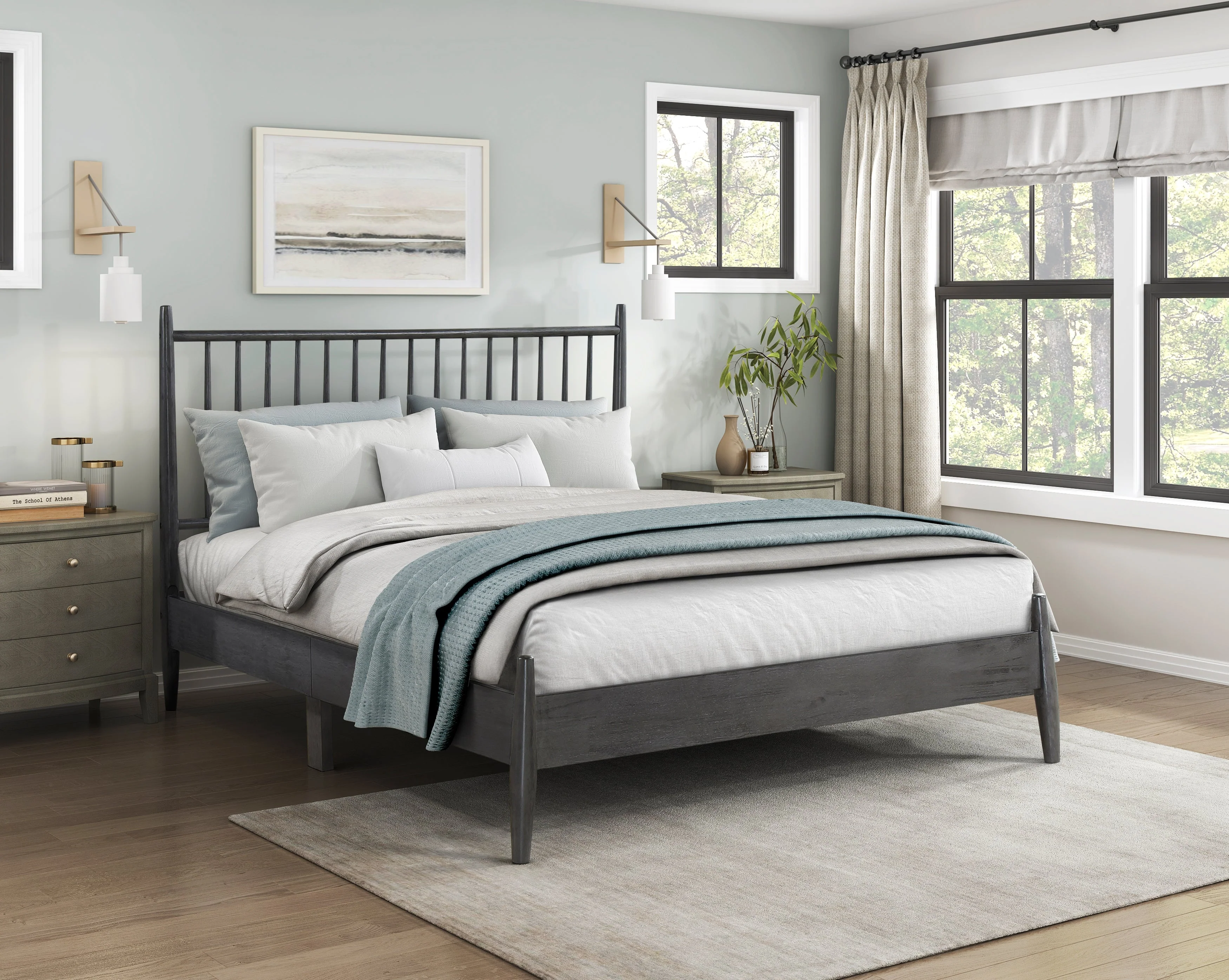Brickell Gray Queen Platform Bed - Image 6