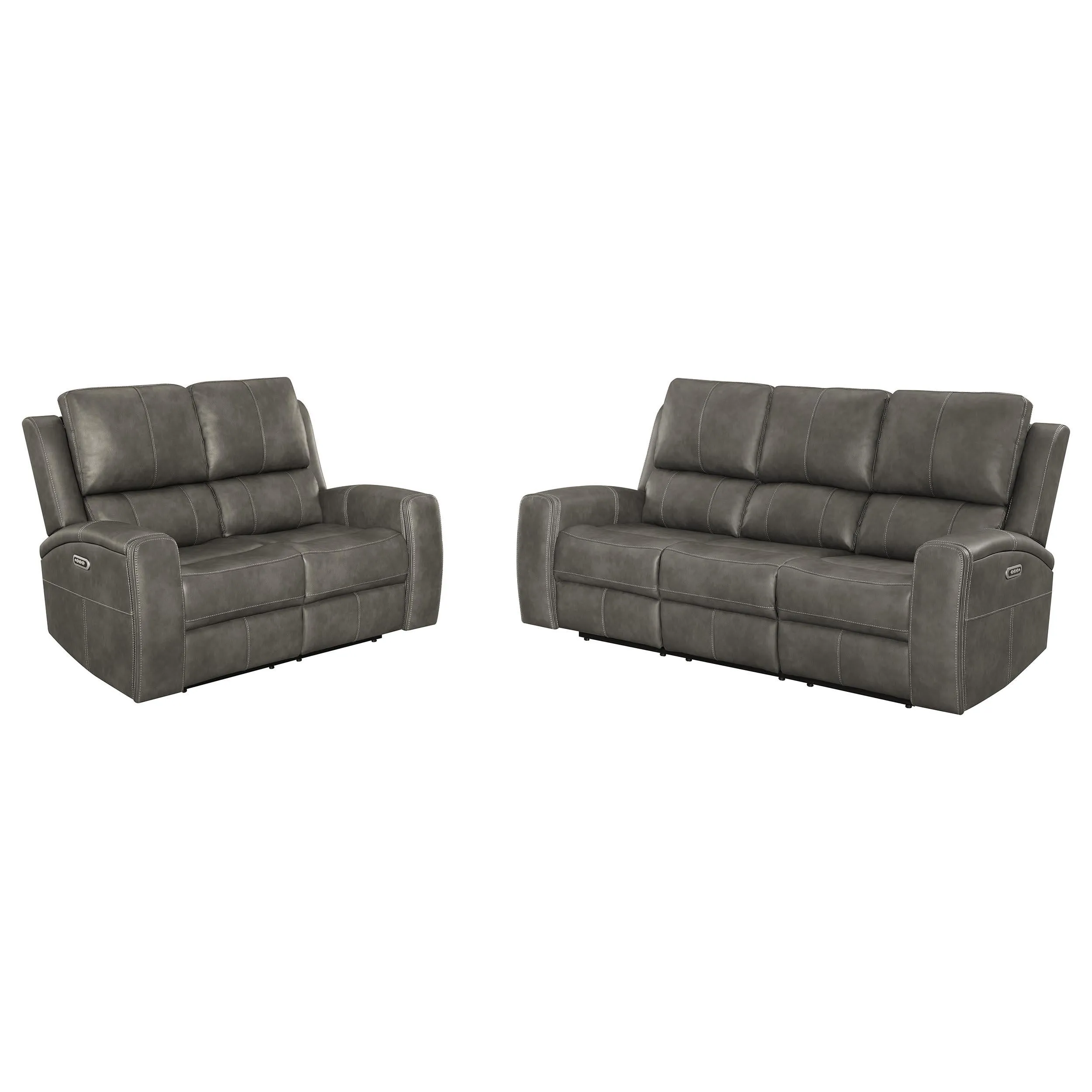 Brickston Charcoal 2-Piece Triple Power Reclining Set